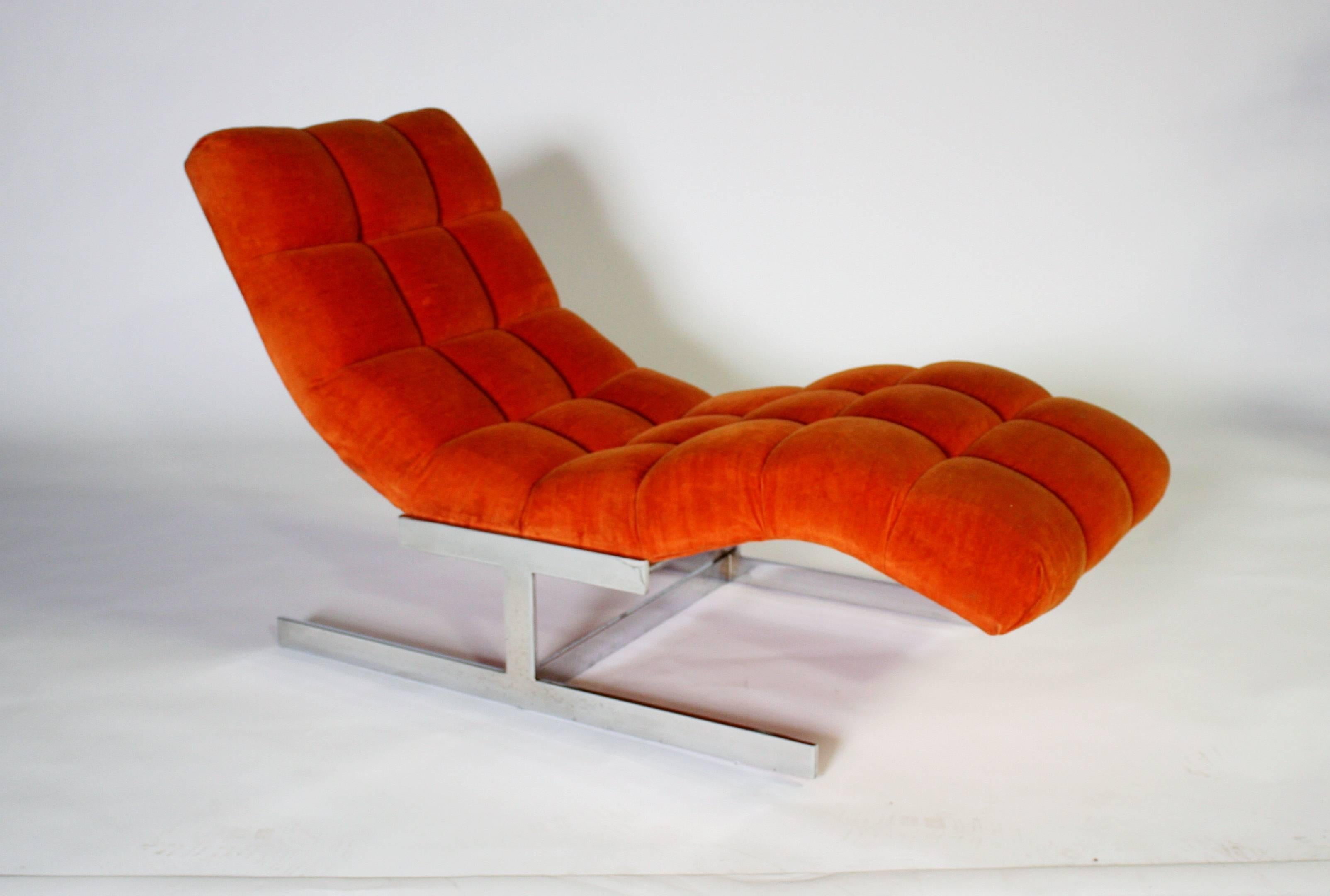 Milo Baughman Wave Chaise Longue In Good Condition In Chicago, IL