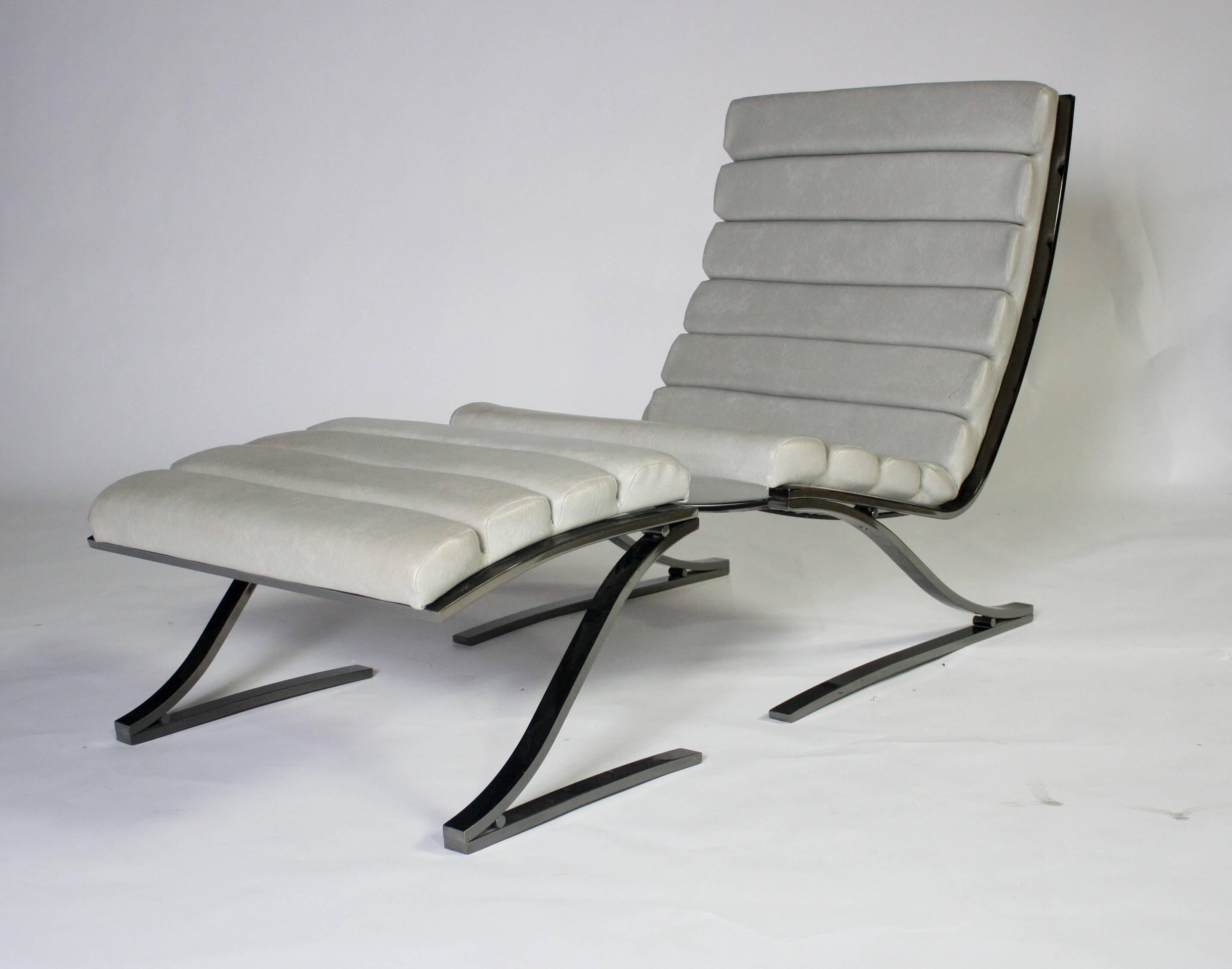 Late 20th Century Design Institute of America Cantilevered Lounge Chair and Ottoman
