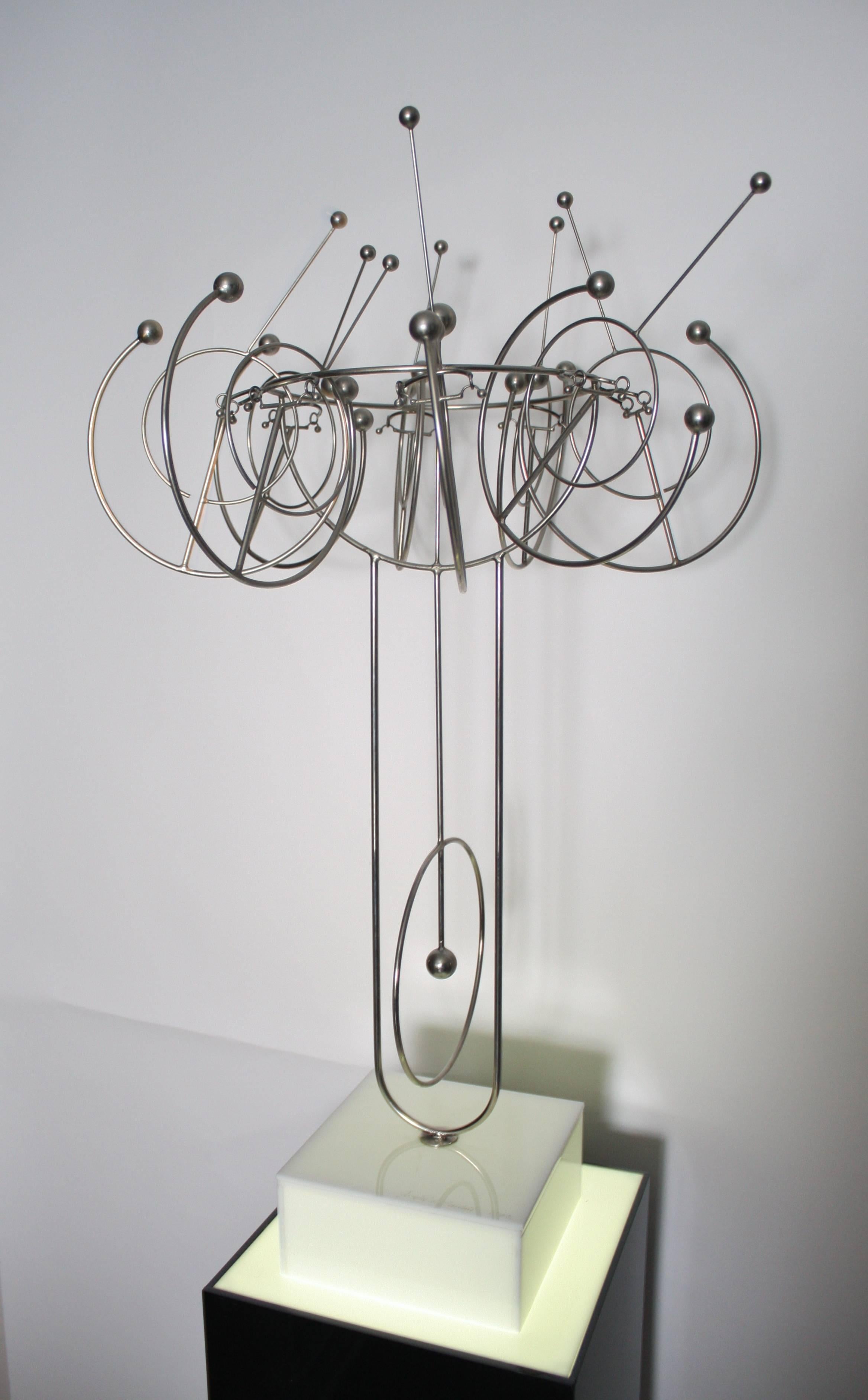 Joseph Burlini Kinetic Sculpture on Stand In Excellent Condition In Chicago, IL