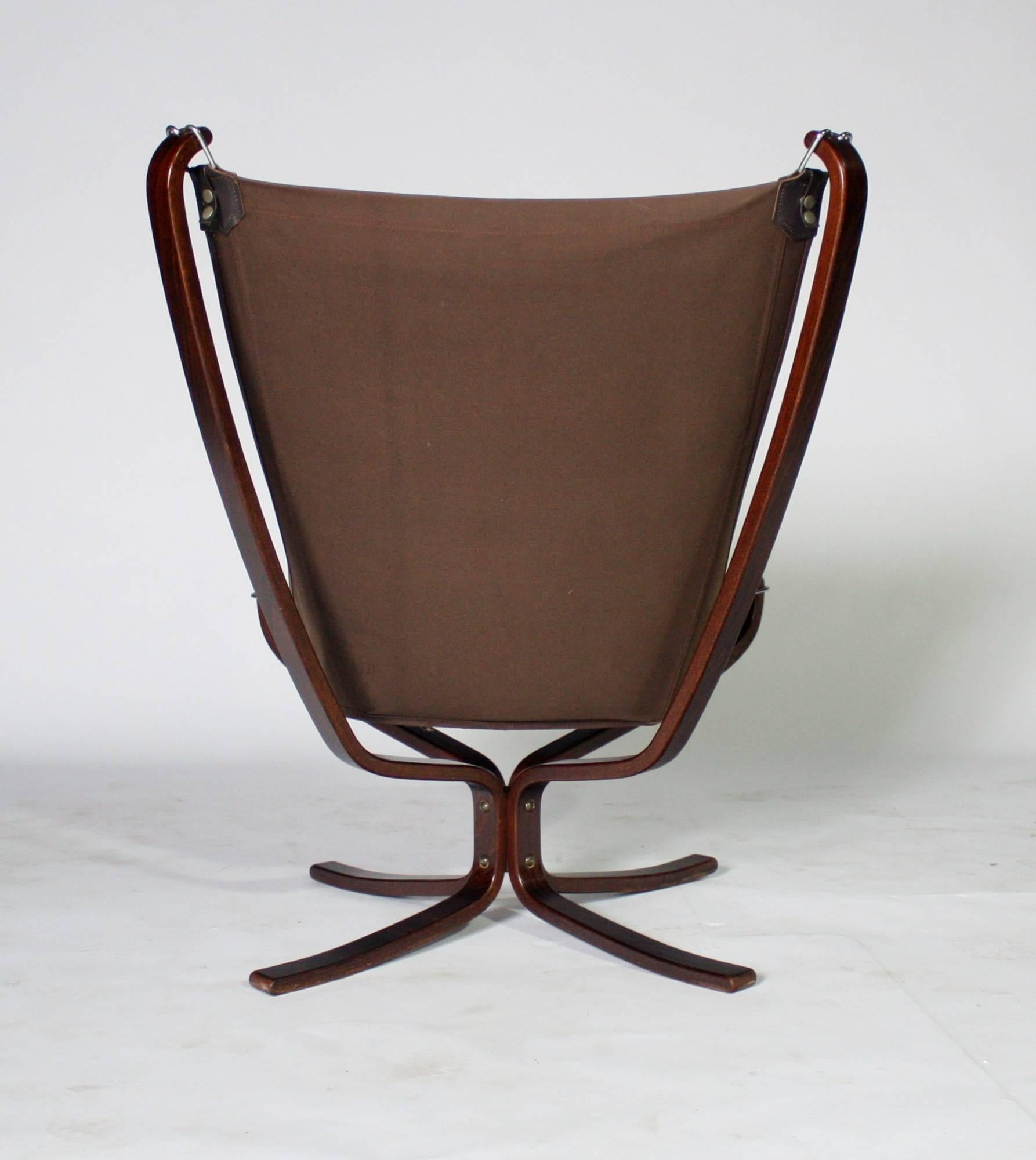 Danish Sigurd Resell Rosewood and Leather Falcon Chair