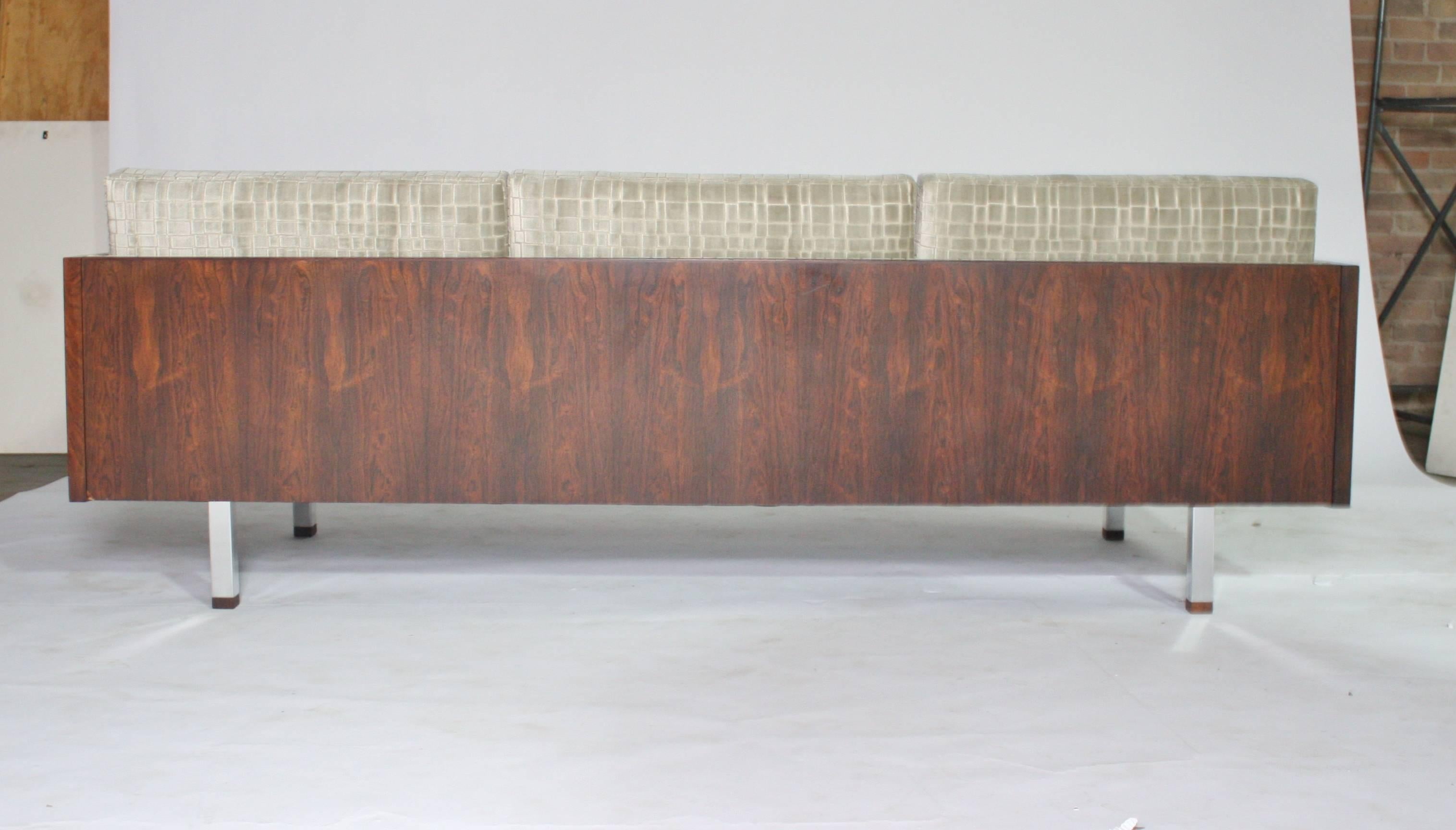 Rosewood Case Tuxedo Sofa In Excellent Condition In Chicago, IL