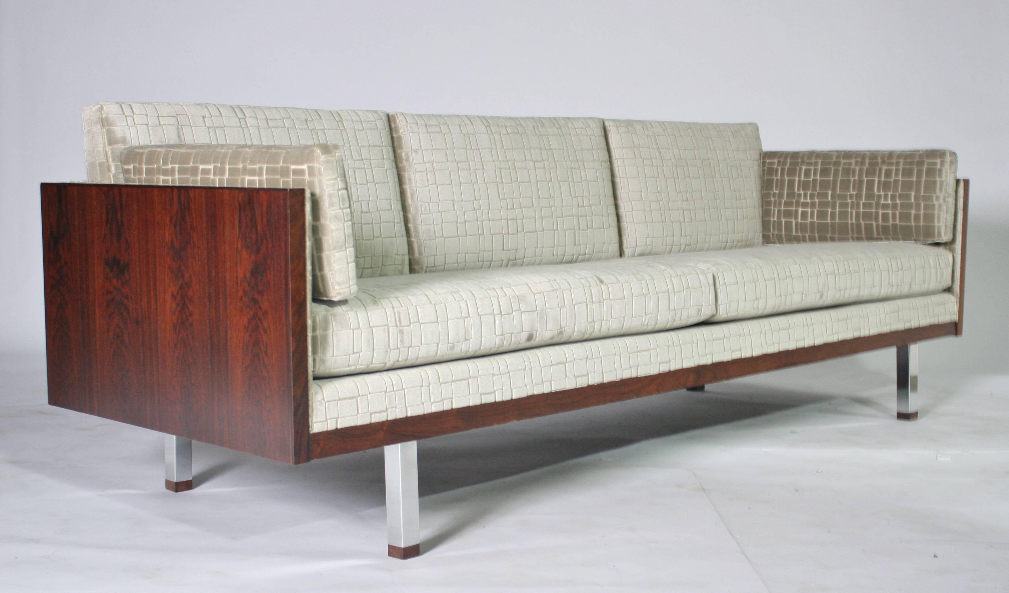 Late 20th Century Rosewood Case Tuxedo Sofa