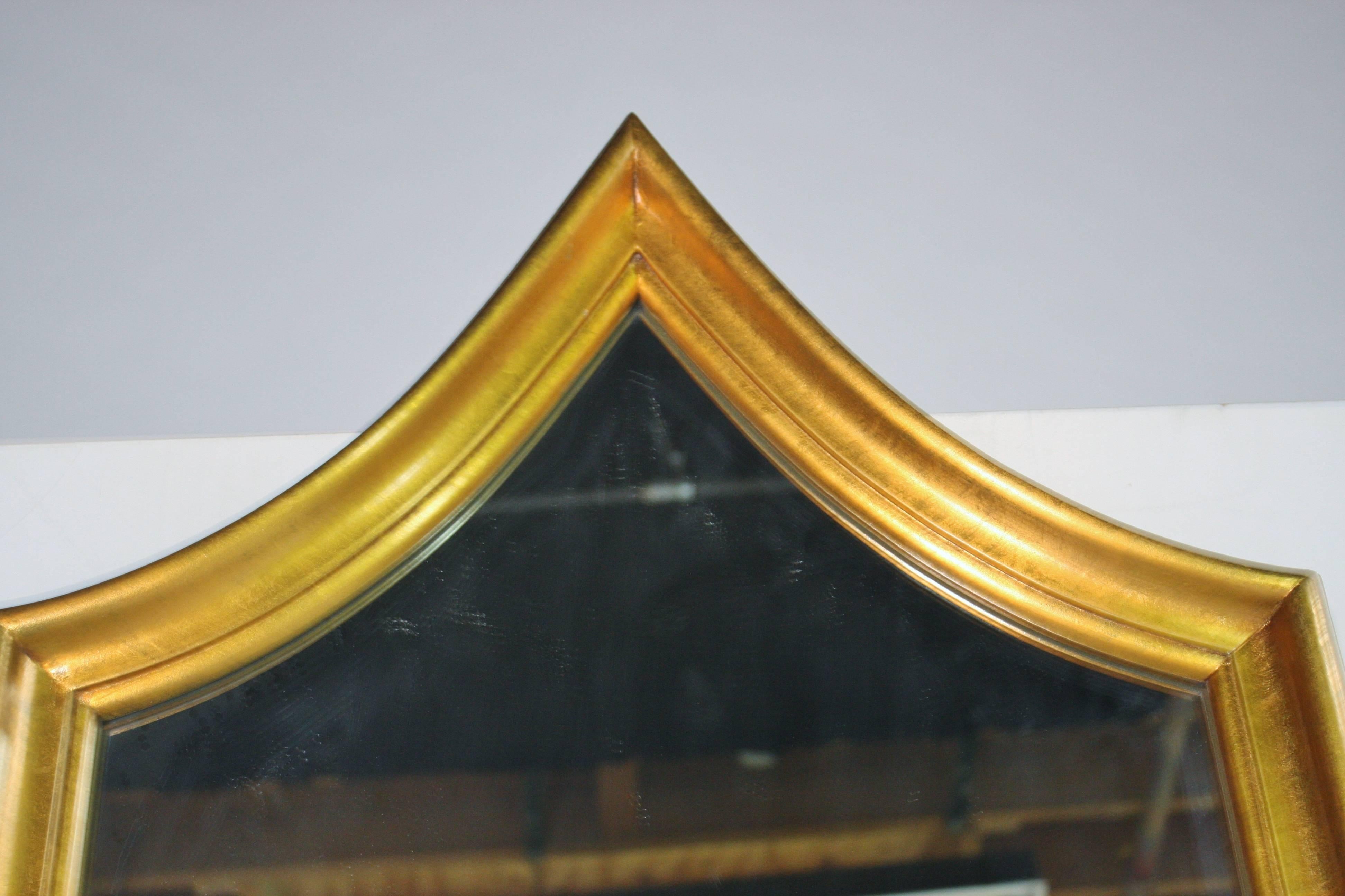 Wood Hollywood Regency Gold Gilt Mirror