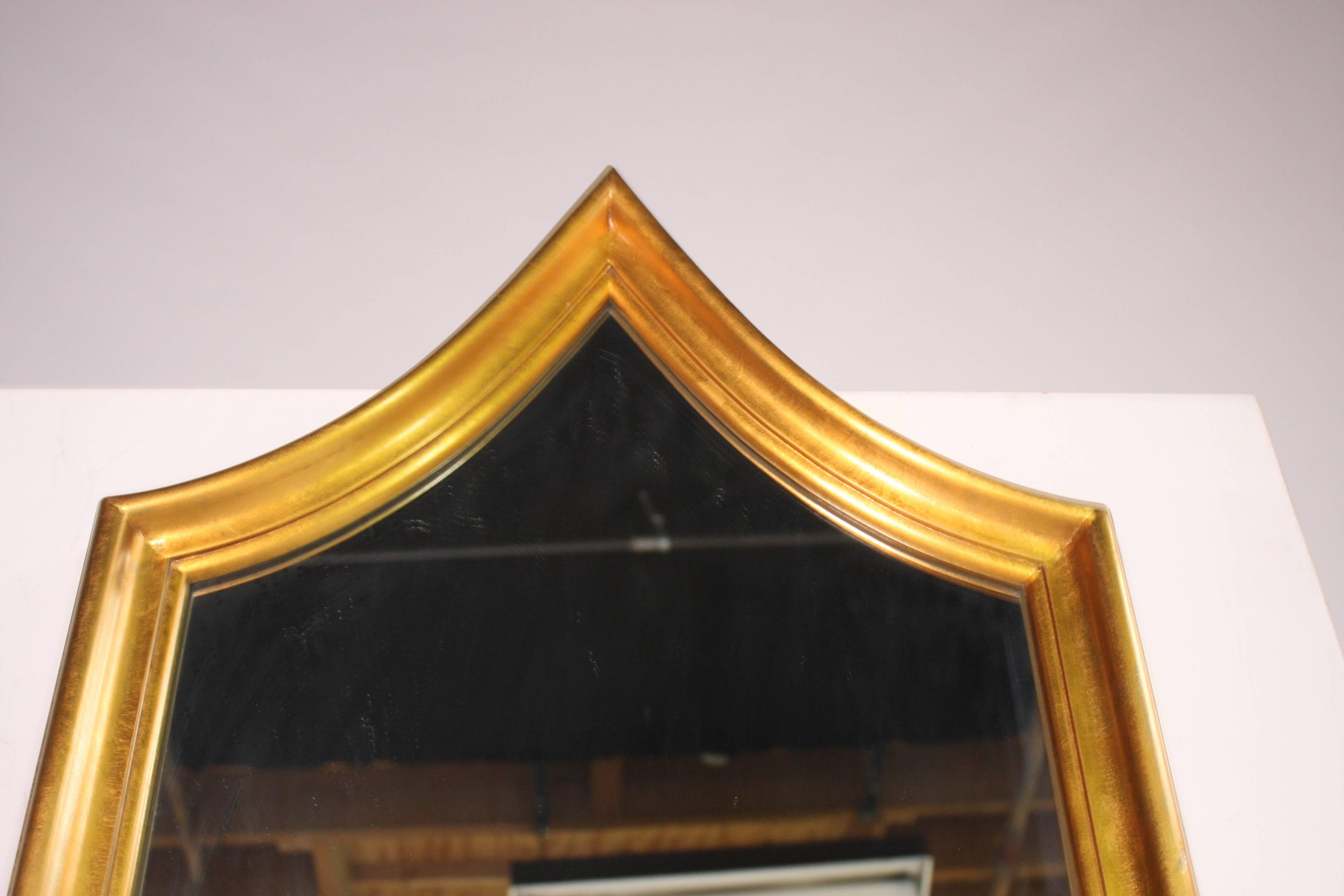 Hollywood Regency Gold Gilt Mirror In Good Condition In Chicago, IL