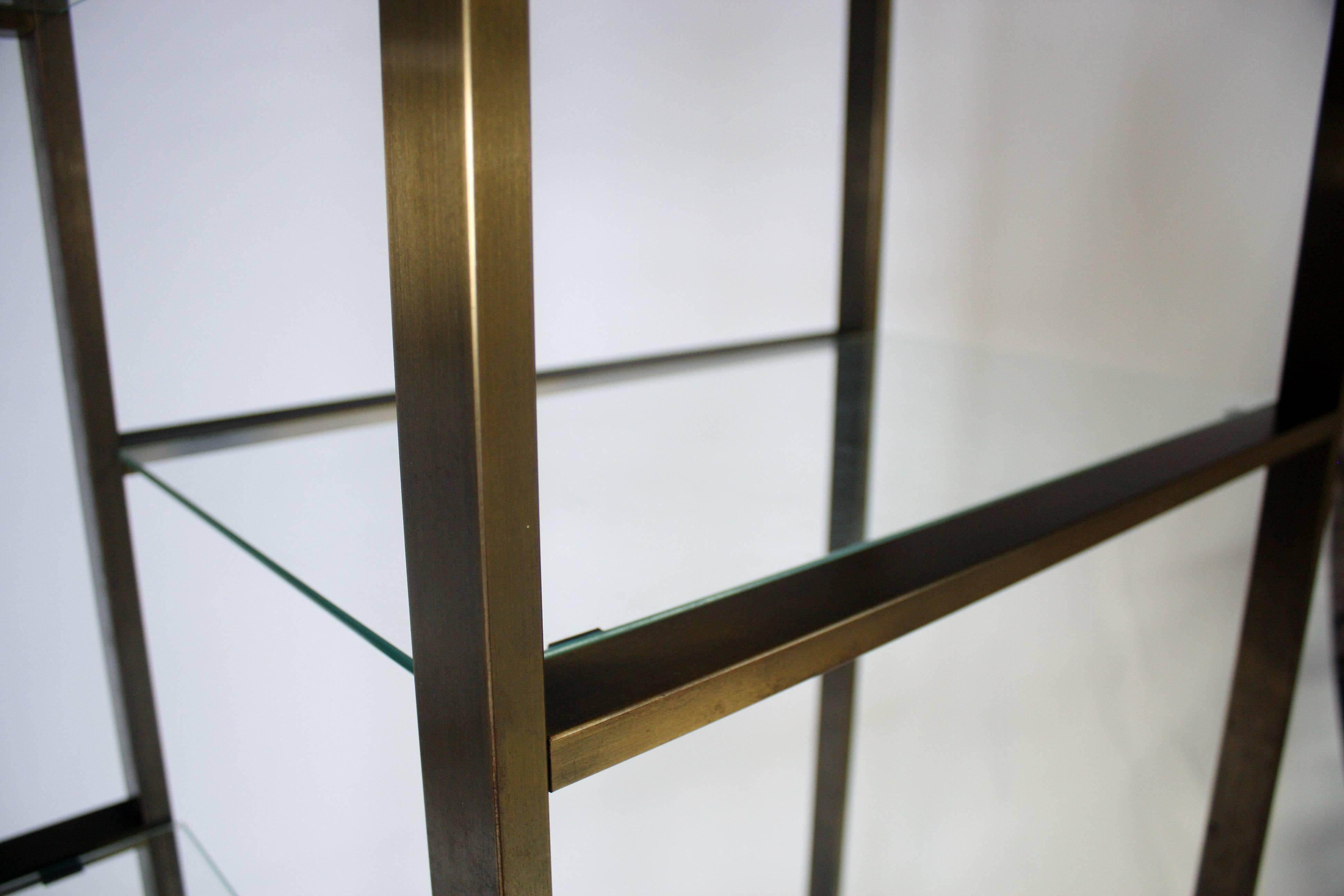 Mid-20th Century Bronze and Glass Etagere Attributed to Milo Baughman