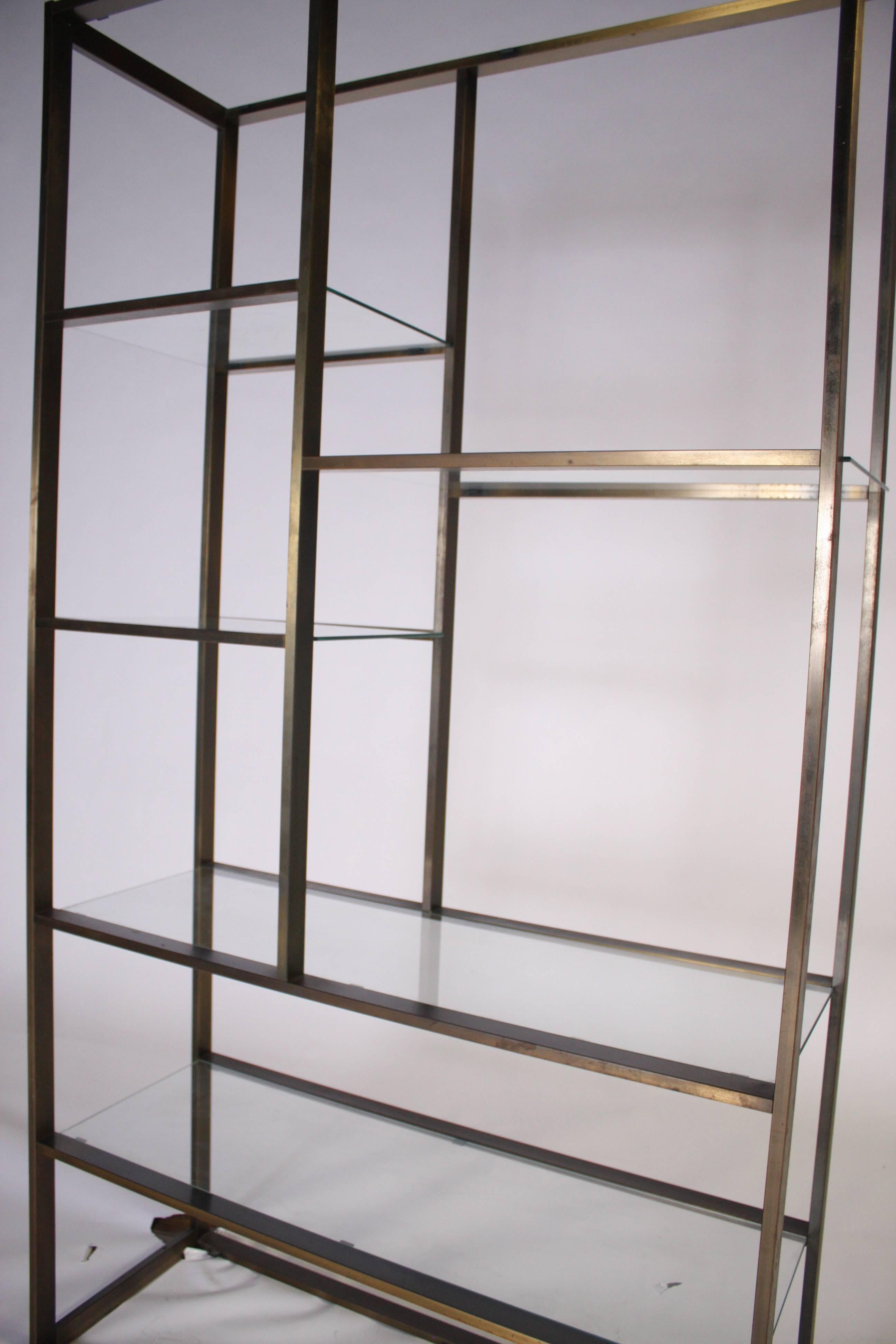 Bronze and Glass Etagere Attributed to Milo Baughman 2