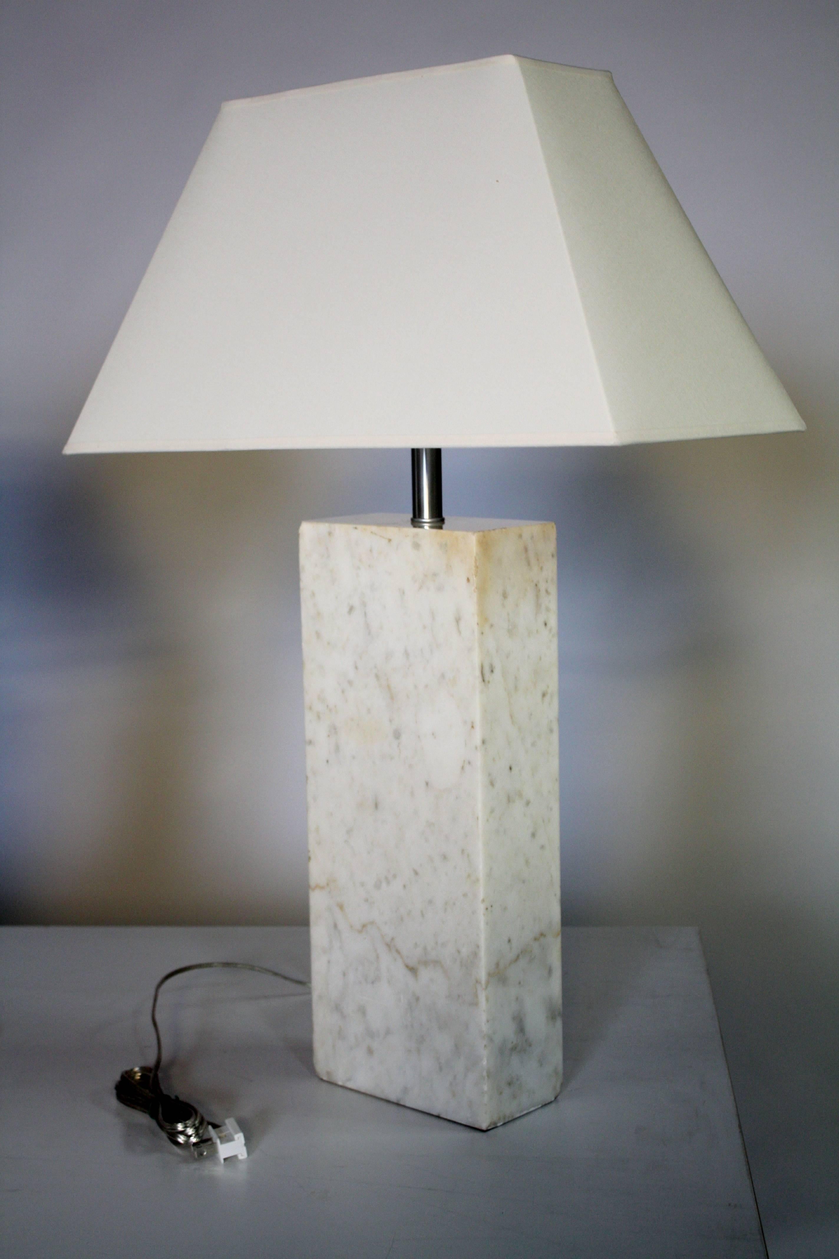 American Pair of Marble Lamps by Nessen