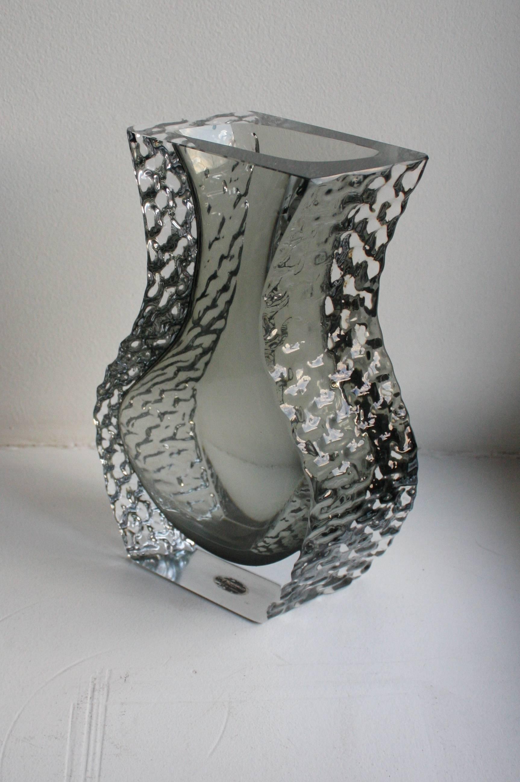 Italian Mandruzzato Murano Art Glass Vase by Cavagnis For Sale