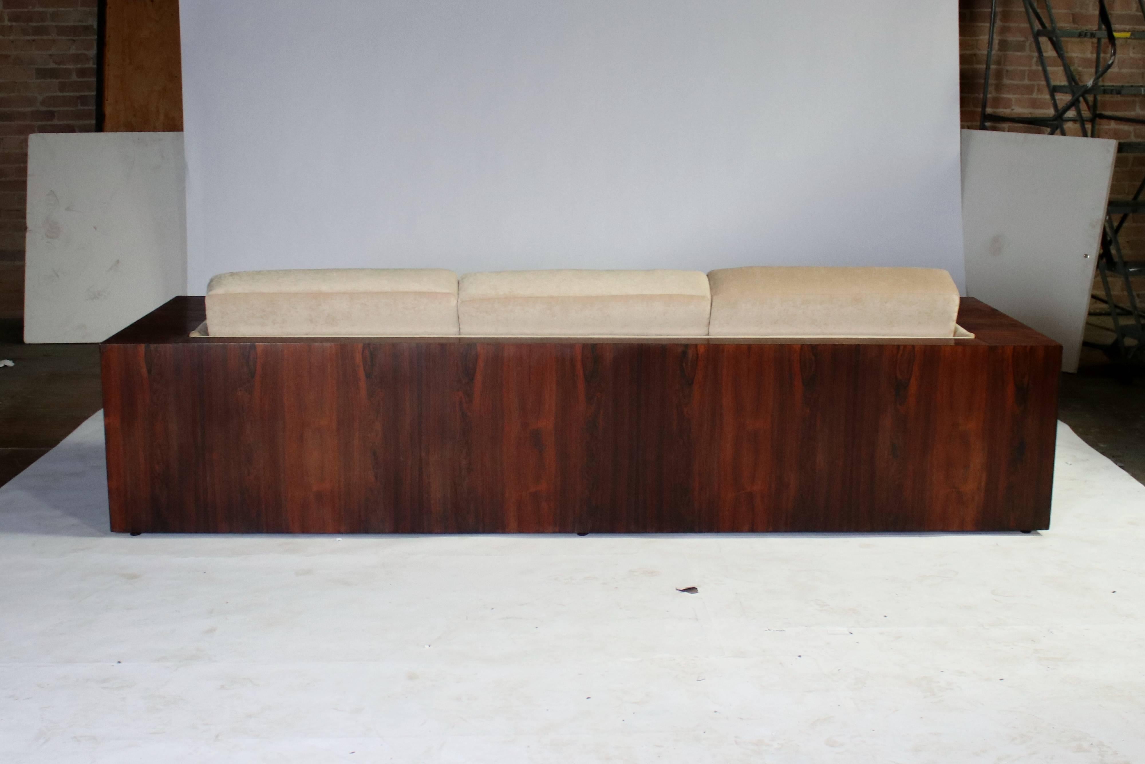 Mid-Century Modern Milo Baughman Rosewood Case Sofa for Thayer Coggin