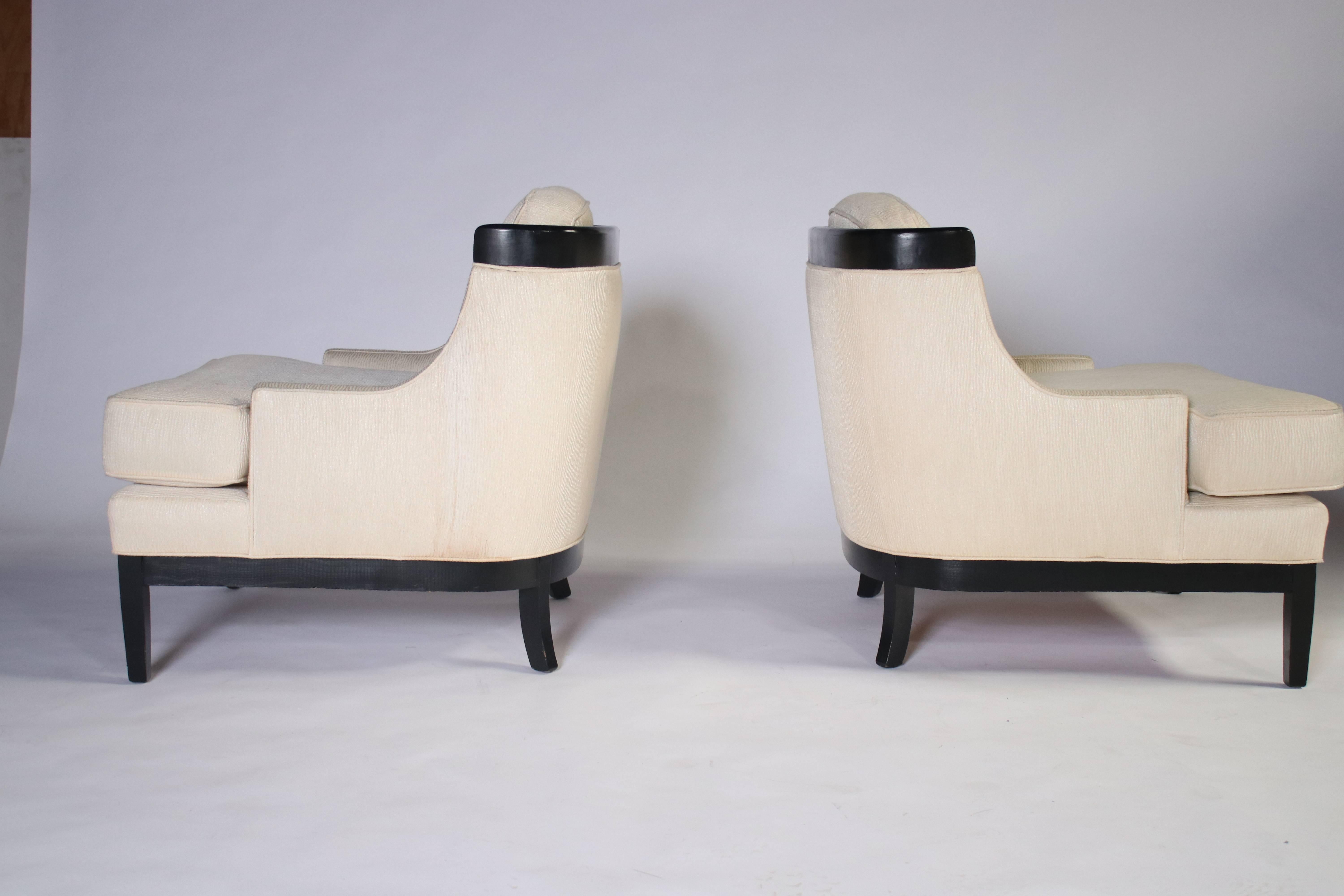 Lacquered Pair of Erwin-Lambeth Lounge Chairs 