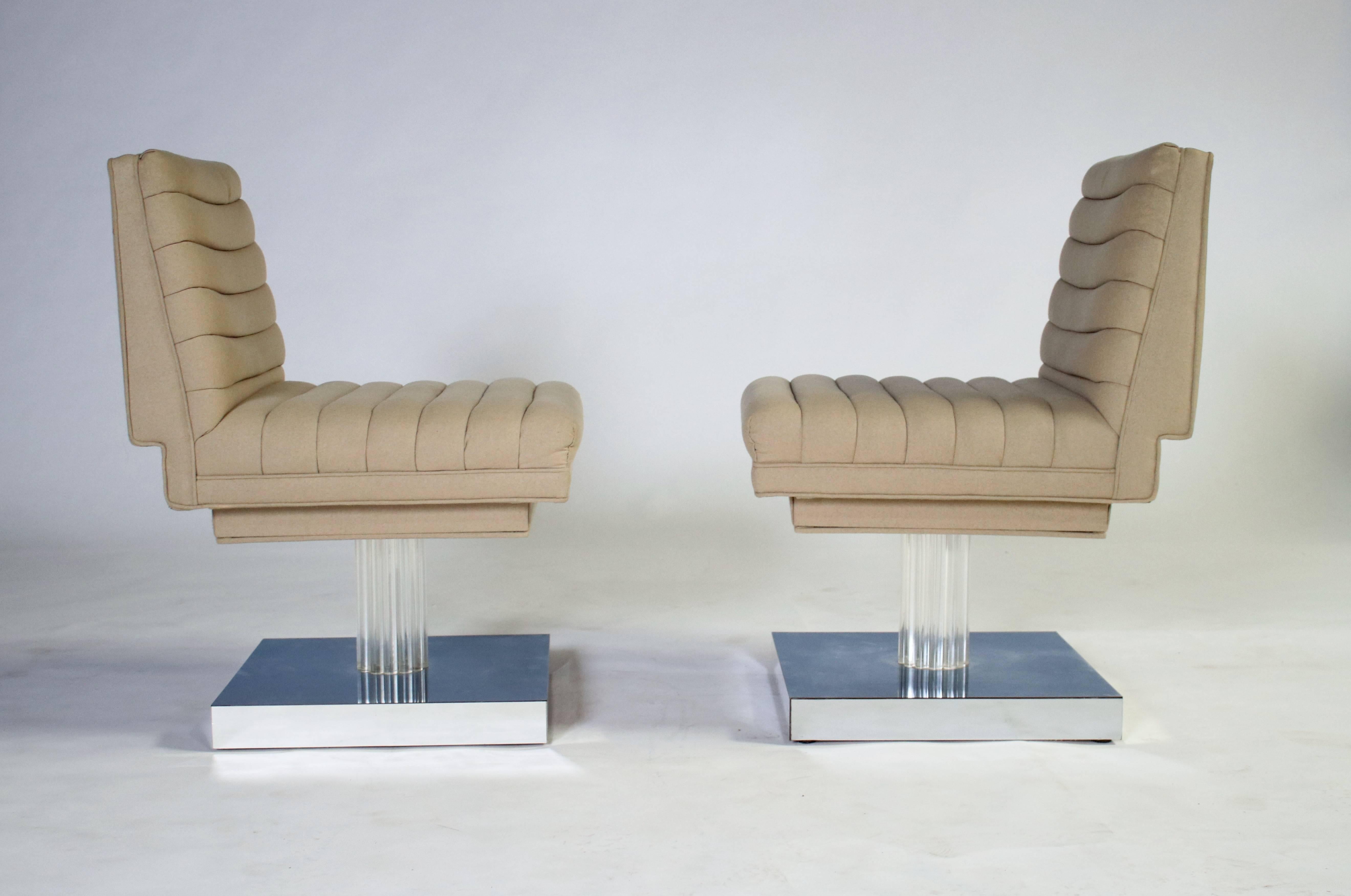 Late 20th Century Milo Baughman Swivel Chairs 