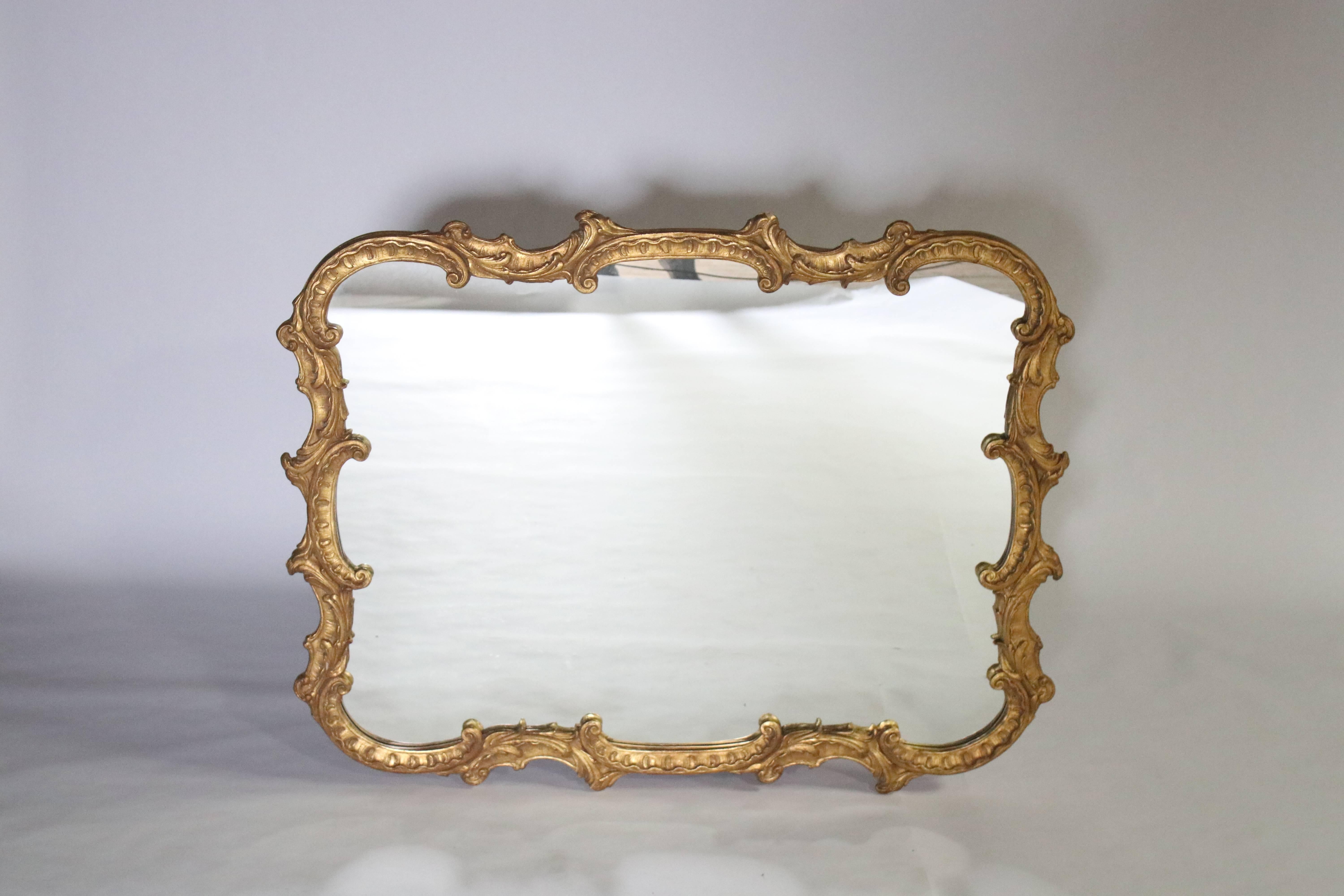 20th Century Antique Georgian Style Gold Mantel Mirror