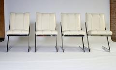 Style of Milo Baughman "Z- Frame" Dining Chairs, Set of Four, by Contempo
