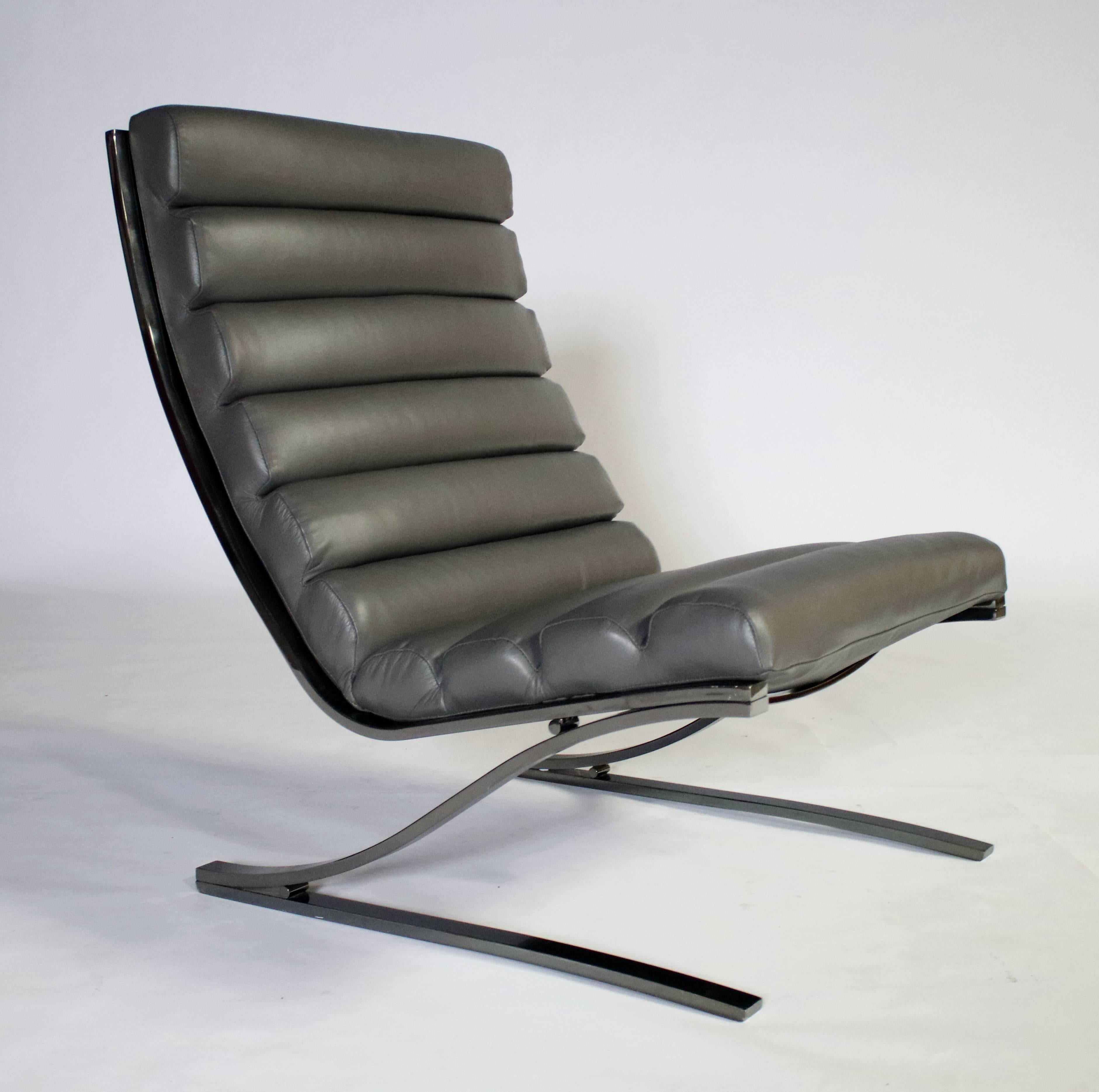 Steel Design Institute of America Cantilevered Lounge Chair and Ottoman