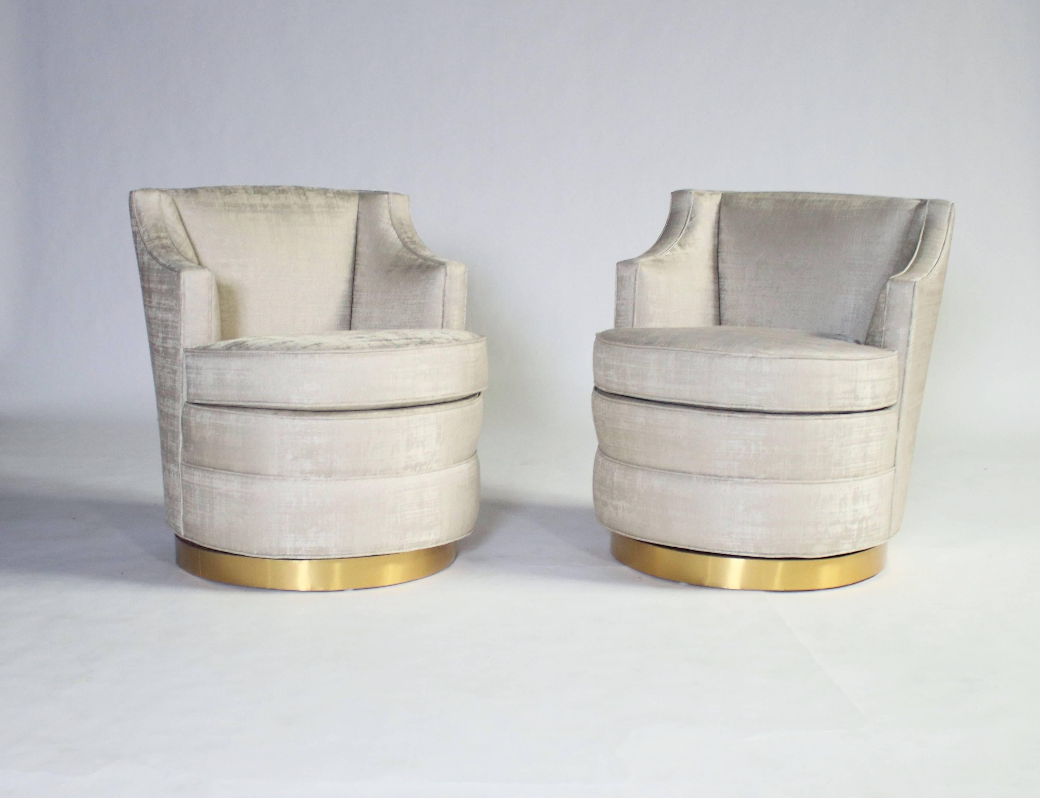 Mid-Century Modern Edward Wormley for Dunbar Swivel Chairs