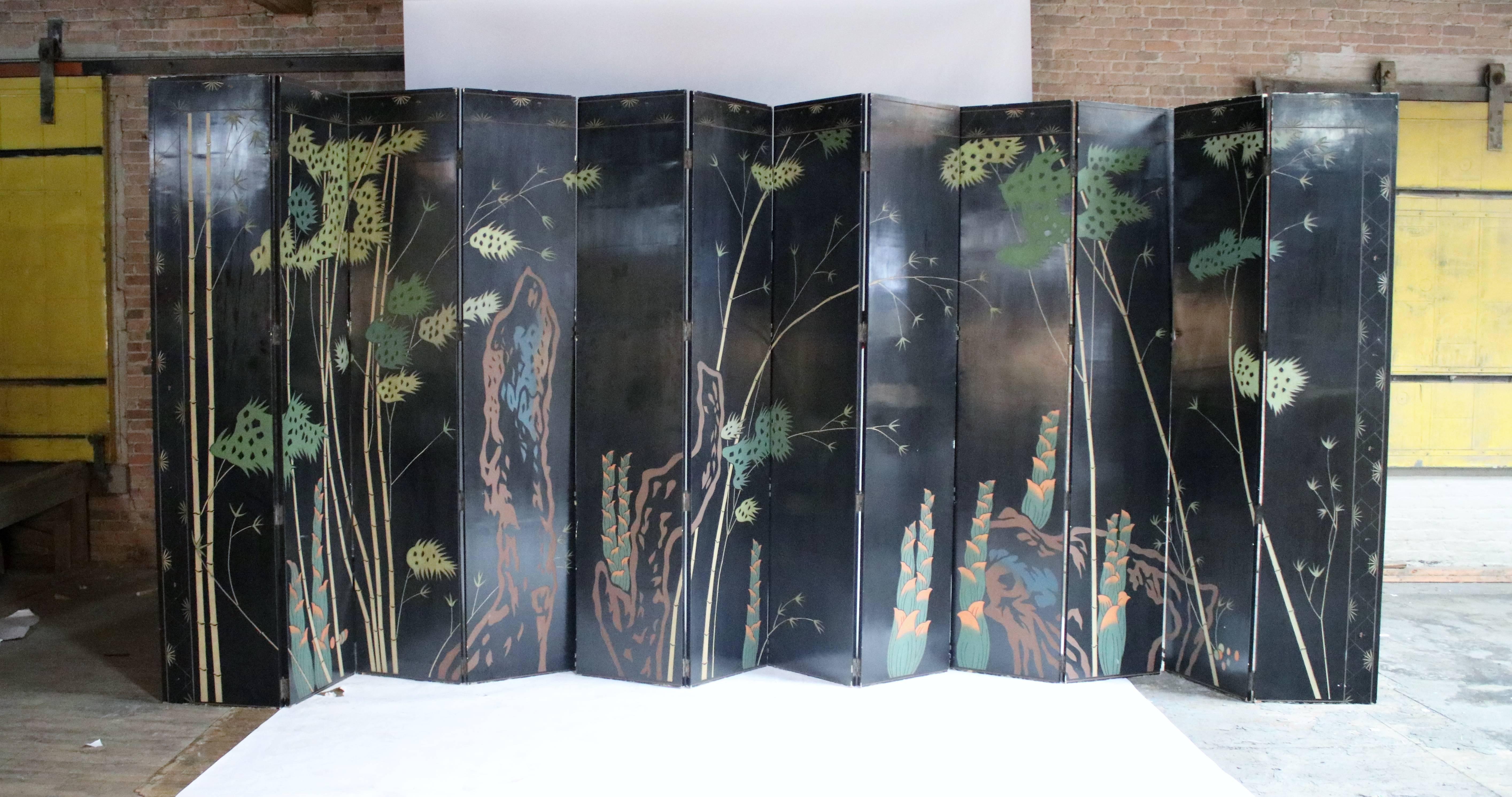 12-Panel Coromandel Double Sided Chinese Screen 1