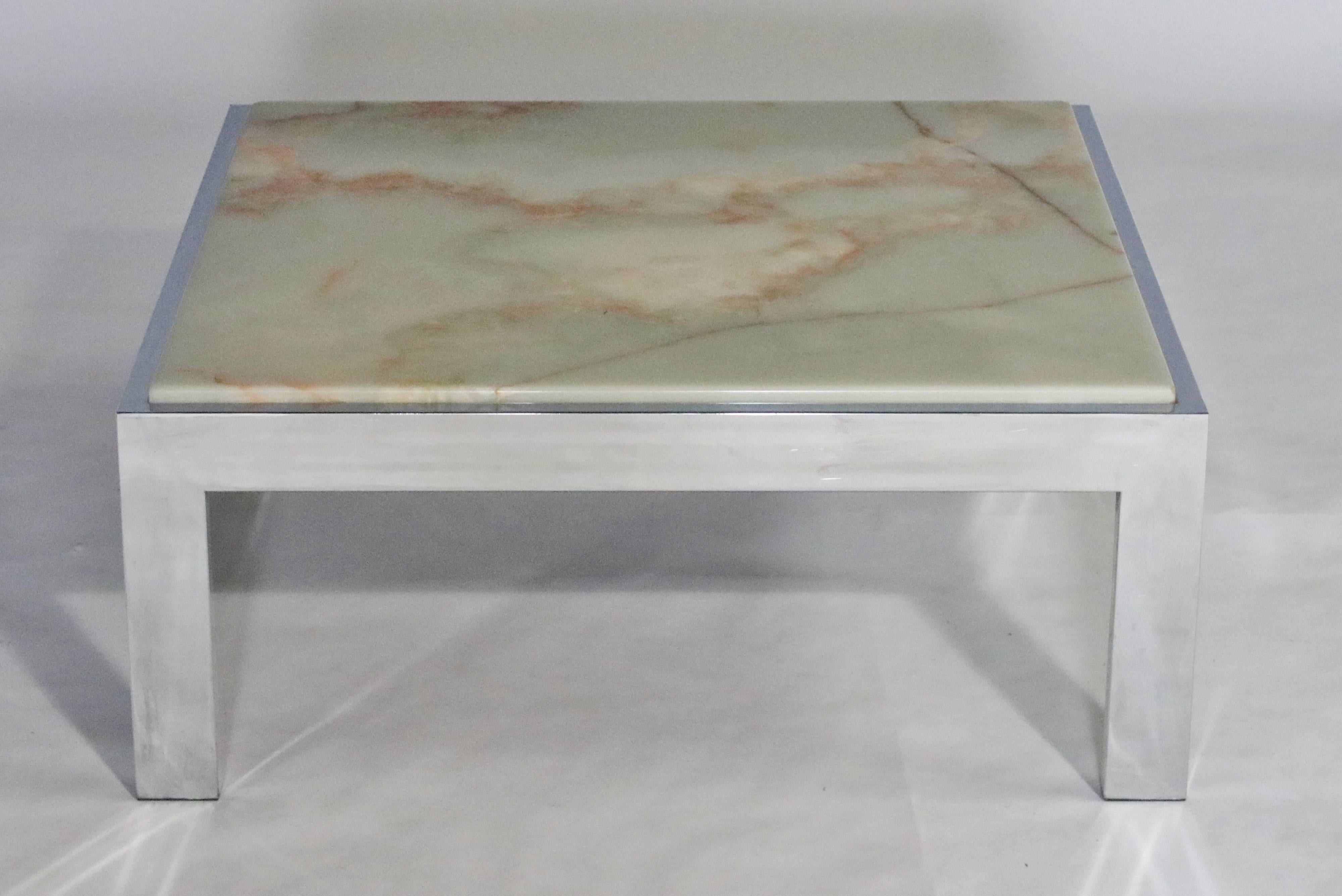 Late 20th Century Steel and Marble Cocktail Table