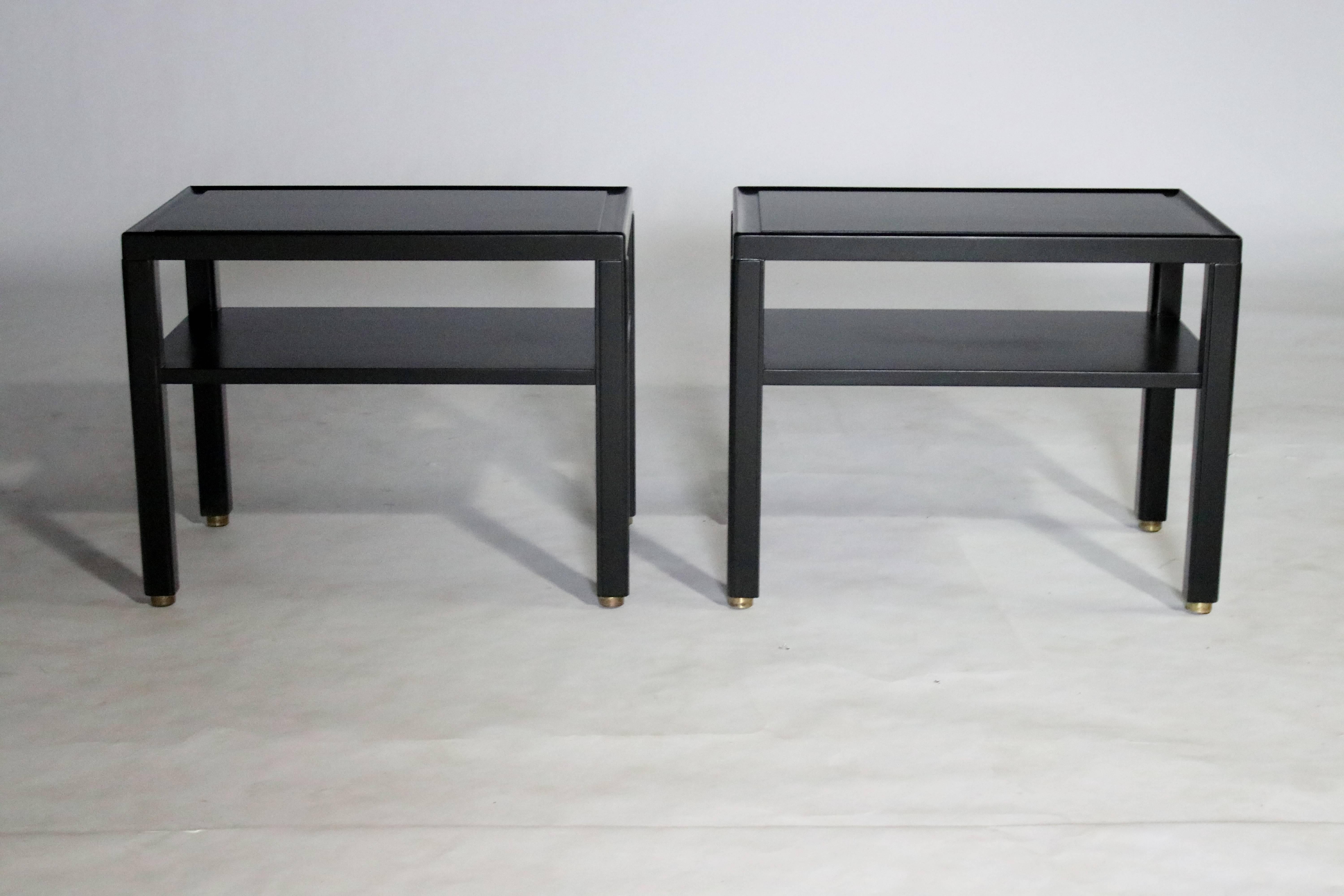 Lacquered Pair of Edward Wormley for Dunbar End Tables