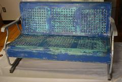 Mid-Century Porch Glider of Lightweight Aluminum in As-Found Paint Patina