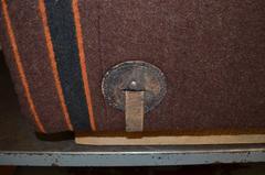 Coffee Table Ottoman Upholstered in Late 19th Century Wool Horse Blanket