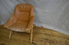 Lounge Chair of Leather with Maple Frame from Mobel of Sweden, circa 1960s
