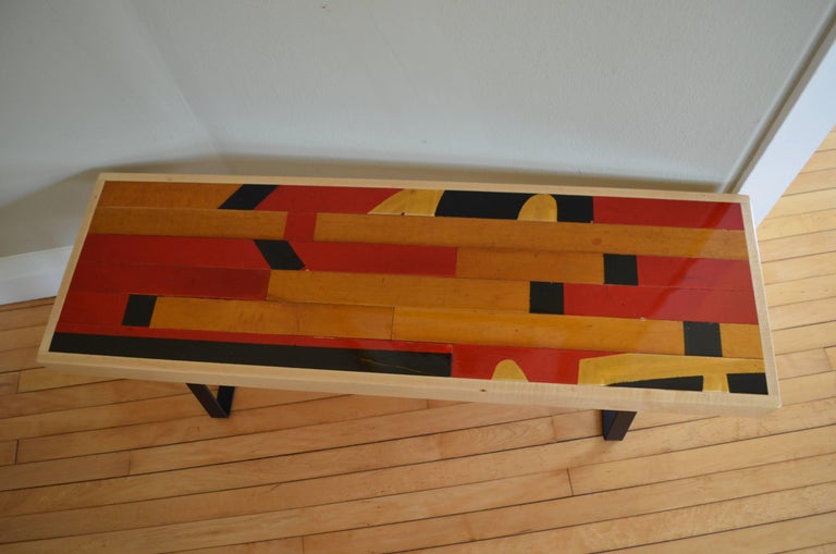 Gym Bench Made from 100Year Old Gymnasium Flooring from Midwestern