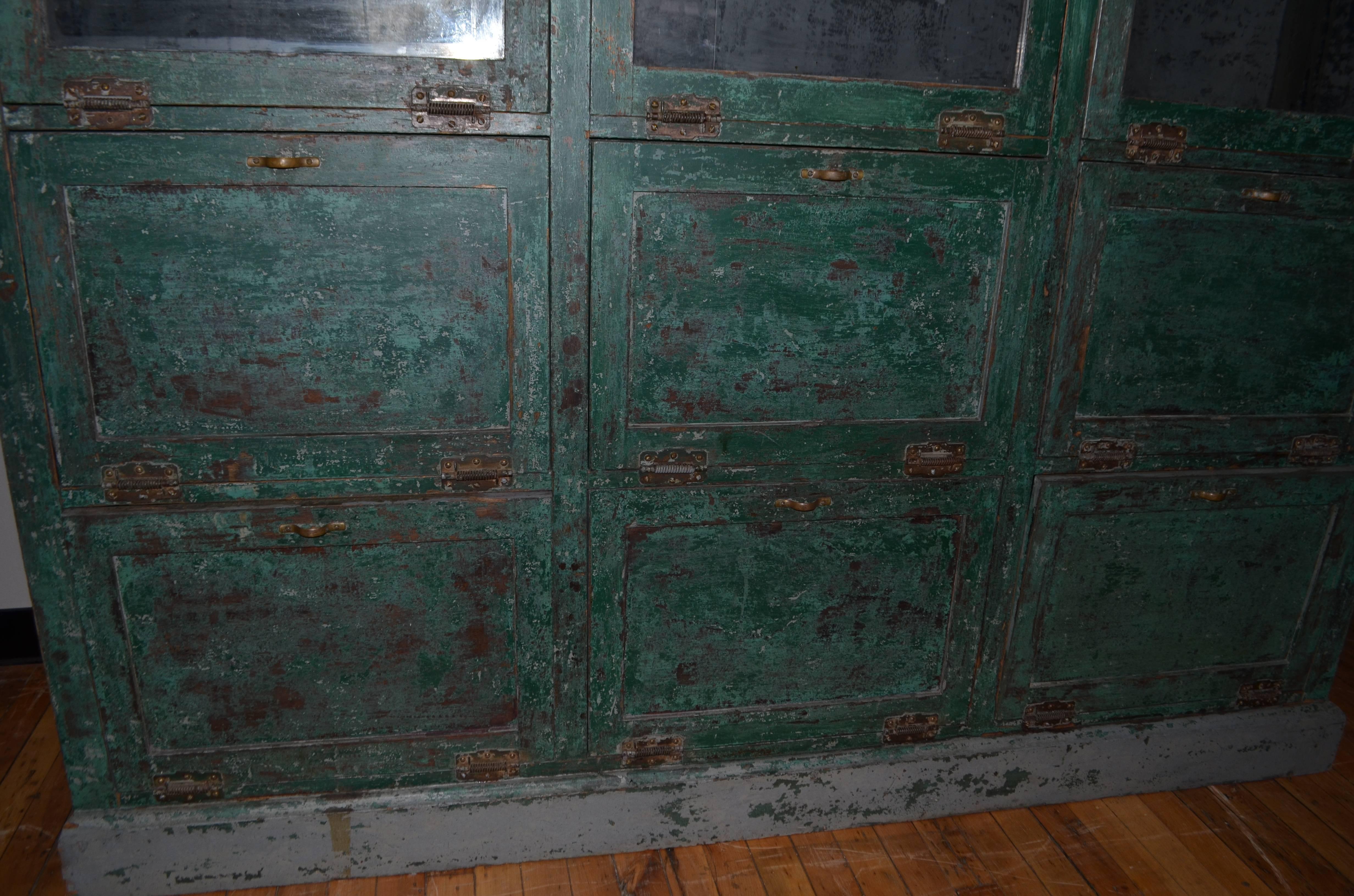 19th Century Storage Cabinet Cupboard from Late 1800s, Used as Humidor in Small Town Pharmacy For Sale