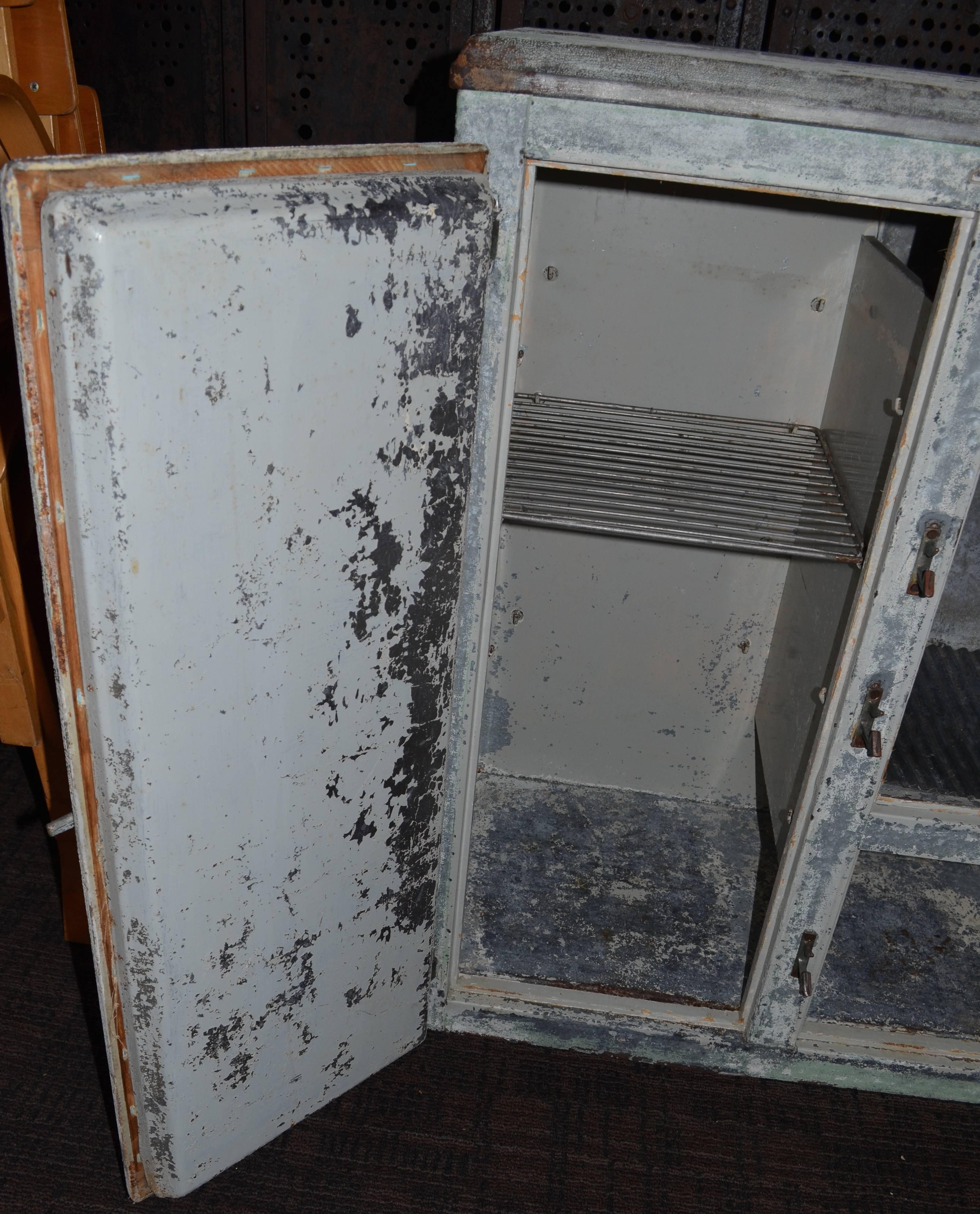 Steel Bar or Storage Cabinet from 1920s Refrigerator