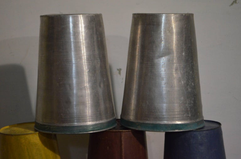 Vintage Canadian Sap Buckets, Collection of Nine in Various Colors at