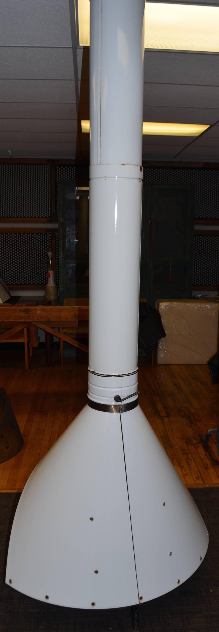 Preway Mobile Fireplace in White Enameled Steel at 1stDibs