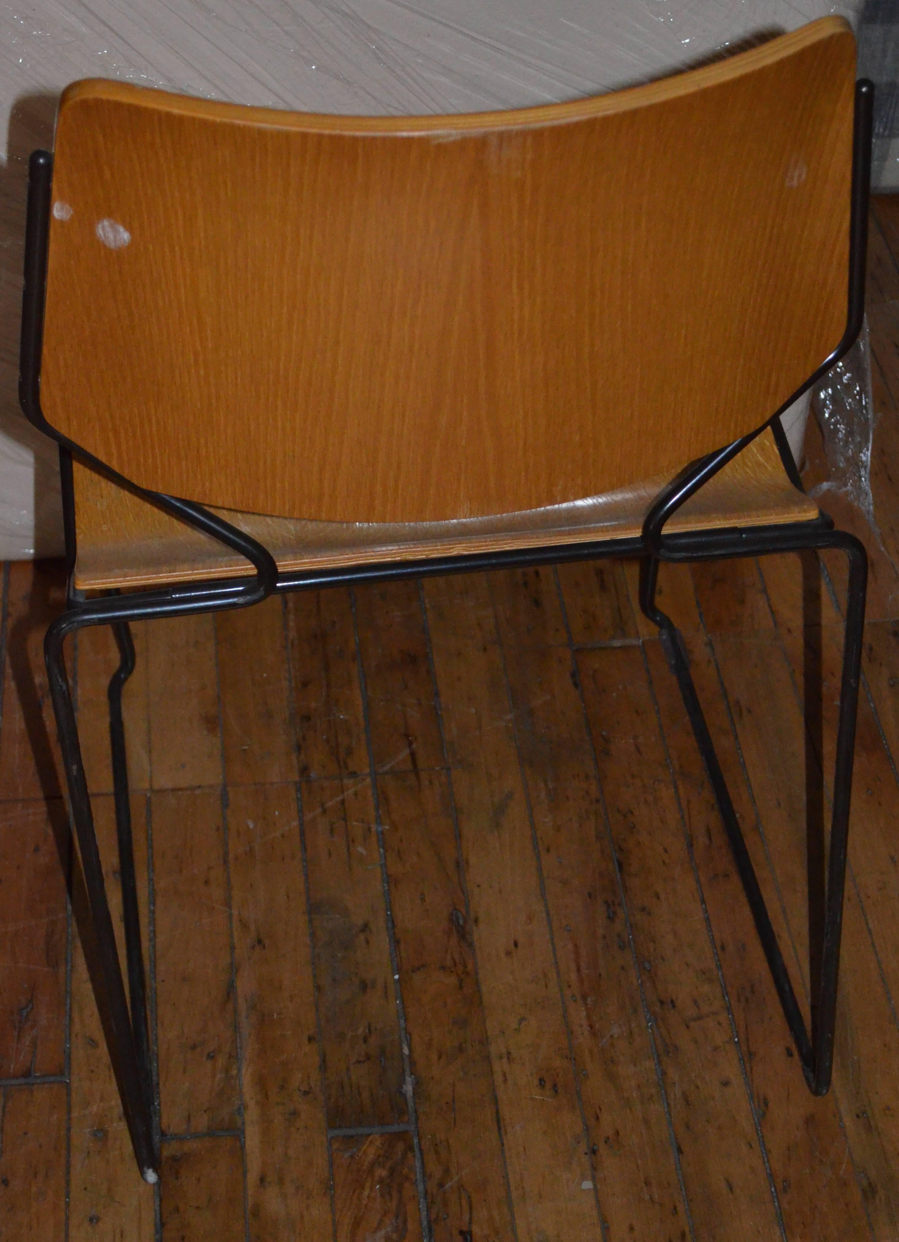 Lot of 60 Vintage Dining Room Chairs w/Oak Veneer Seats; priced individually In Good Condition In Madison, WI