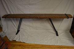 Painter's Scaffolding on Steel Base as Sofa Table, Hall Table, Buffet Table
