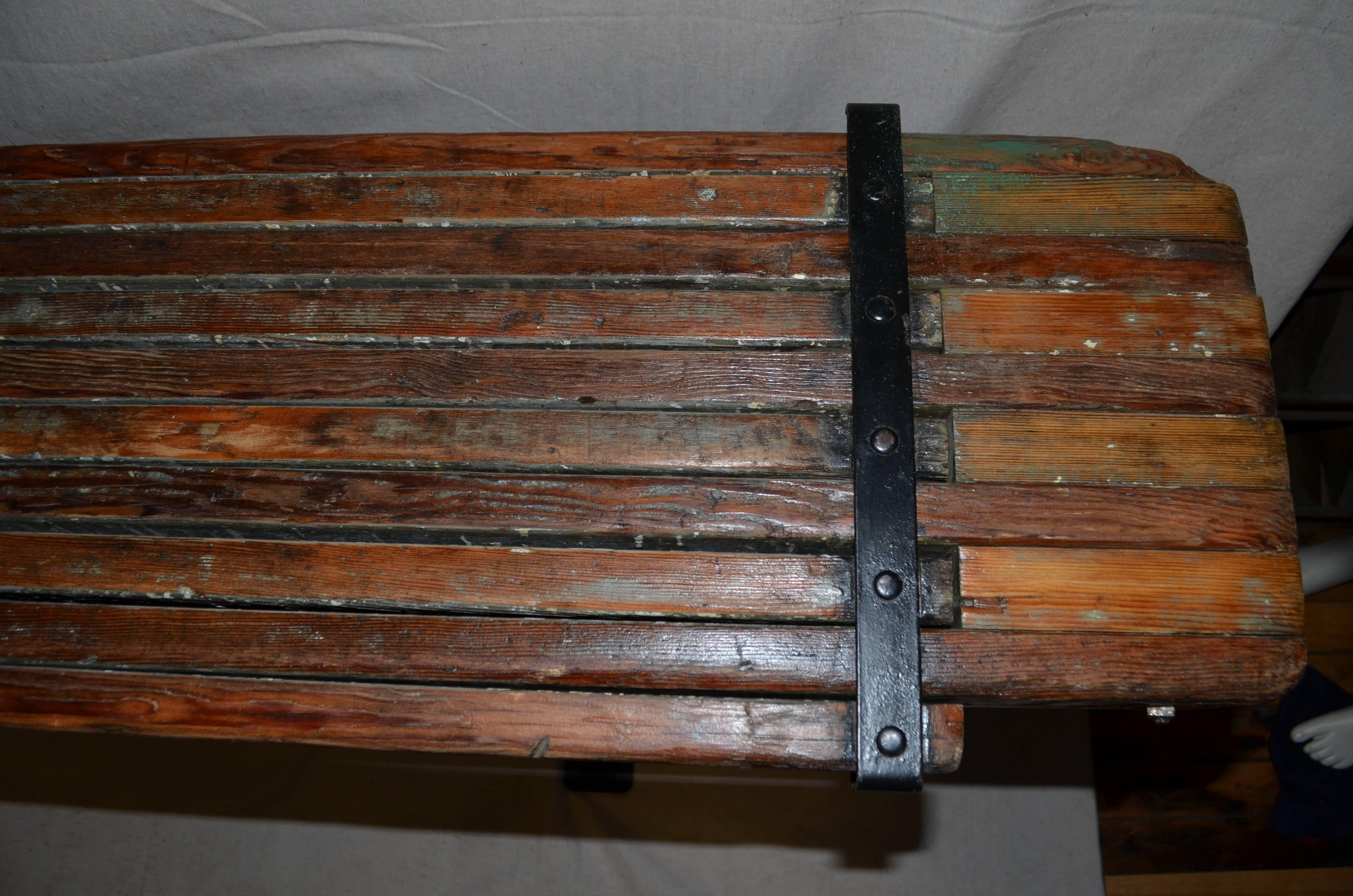 Industrial Painter's Scaffolding on Steel Base as Sofa Table, Hall Table, Buffet Table For Sale