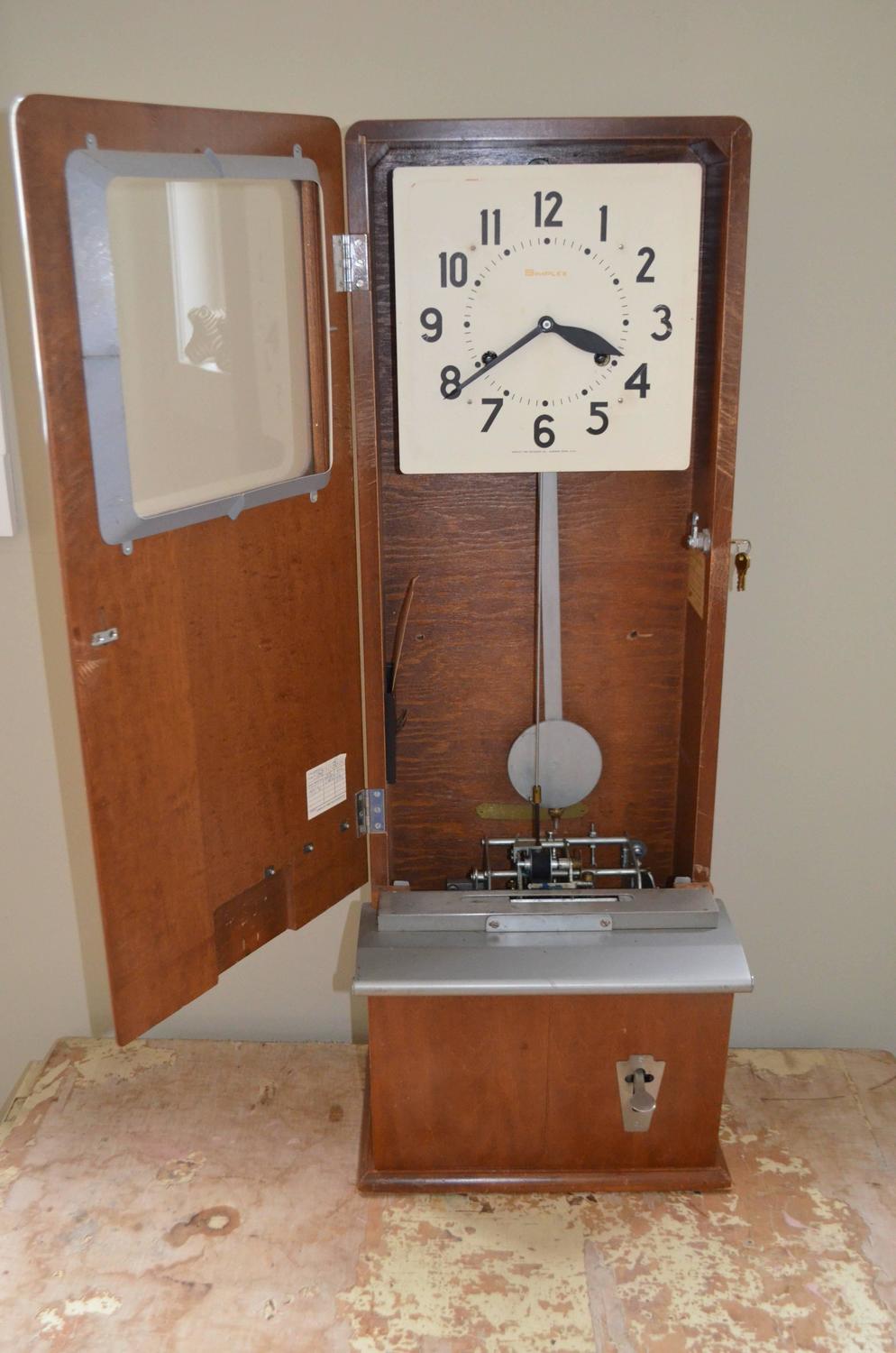 Clock by Simplex Used in Factory to Punch Time Cards at 1stdibs