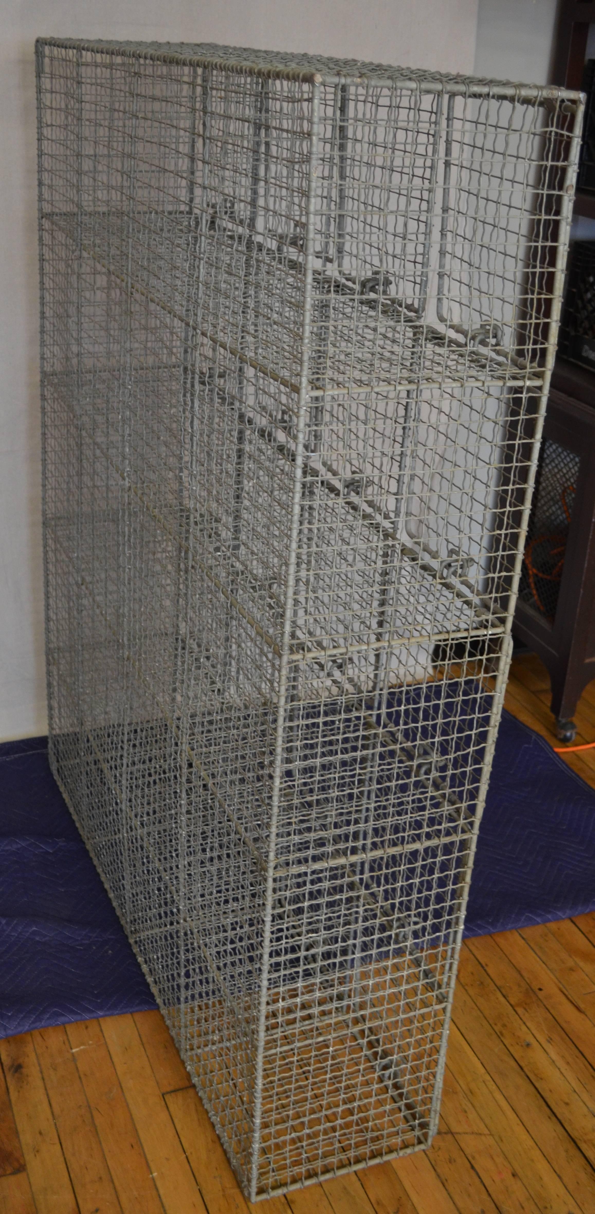 Storage Gym Swim Locker Large Cabinet with Twenty Steel Wire Grid Cubbies 2