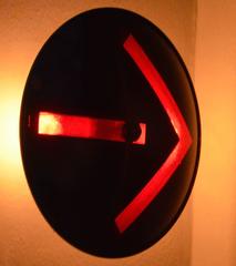 Traffic Signal Light Turn Arrow as Wall Sconce in Yellow, Red or Blue Glass