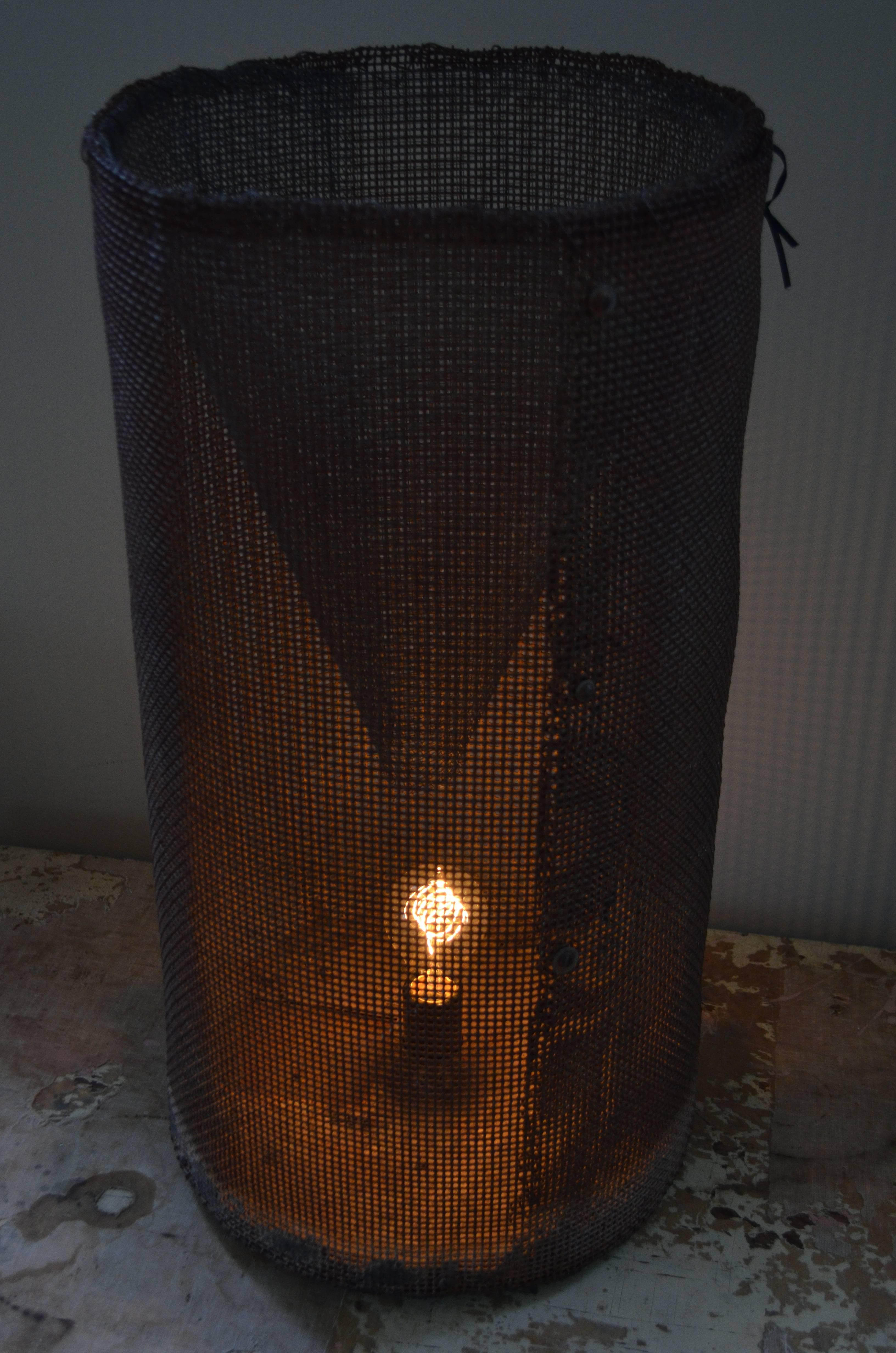 Steel Fish Trap as Table, Floor Ambient Light