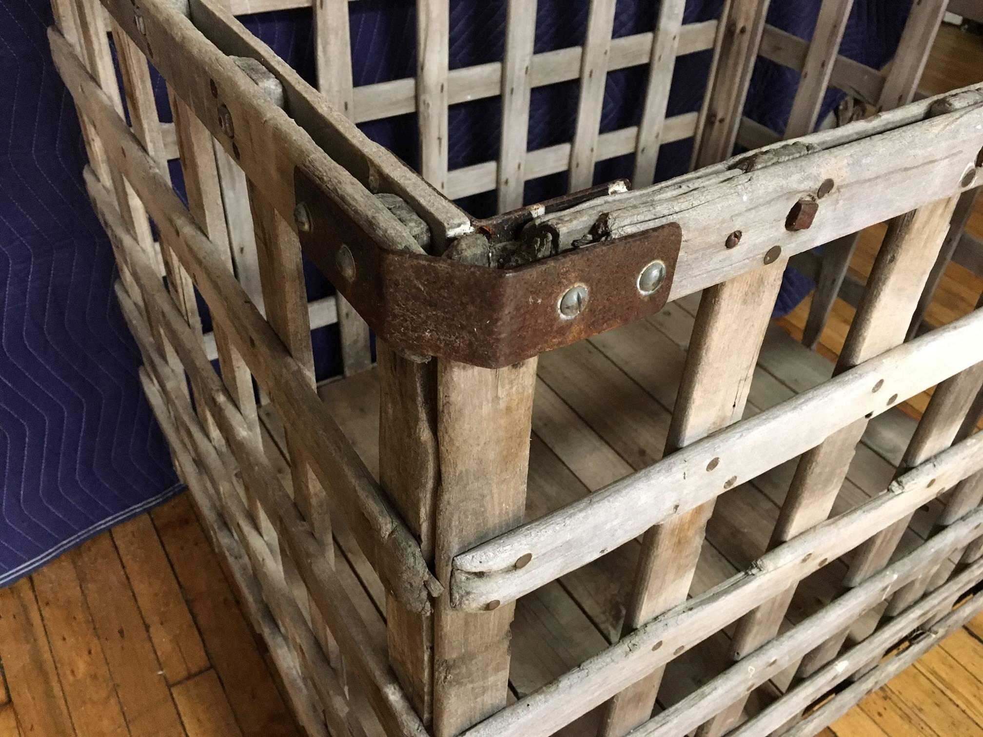 20th Century Industrial Wooden, Wheeled Cart from the Factory Floor