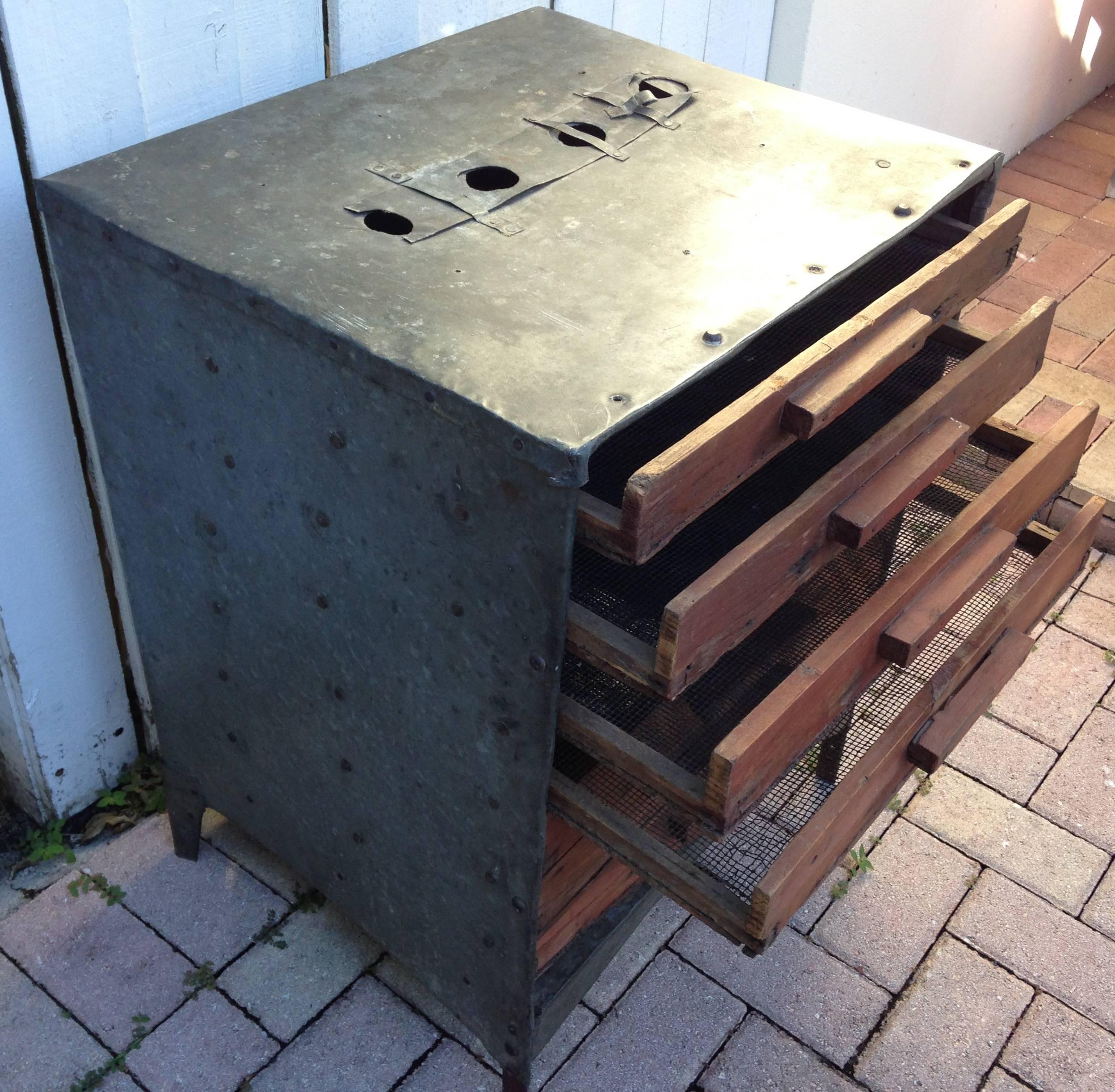 Steel Primitive Agrarian, Hand-built, Apple Drying Cabinet 