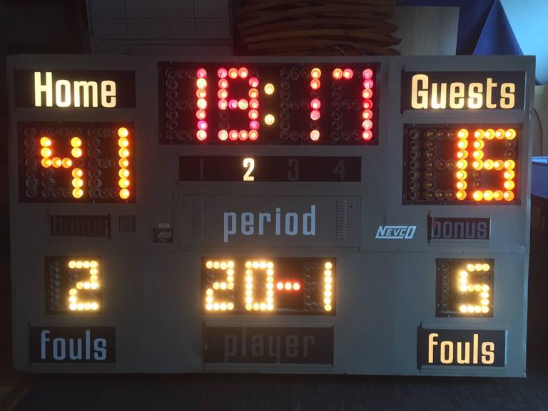 Working Large Basketball Scoreboard at 1stDibs