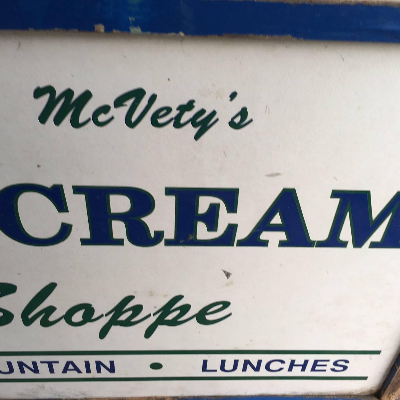 Hand-painted Ice Cream Shoppe Sign from Maine, Double-sided 1