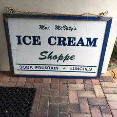 Hand-painted Ice Cream Shoppe Sign from Maine, Double-sided