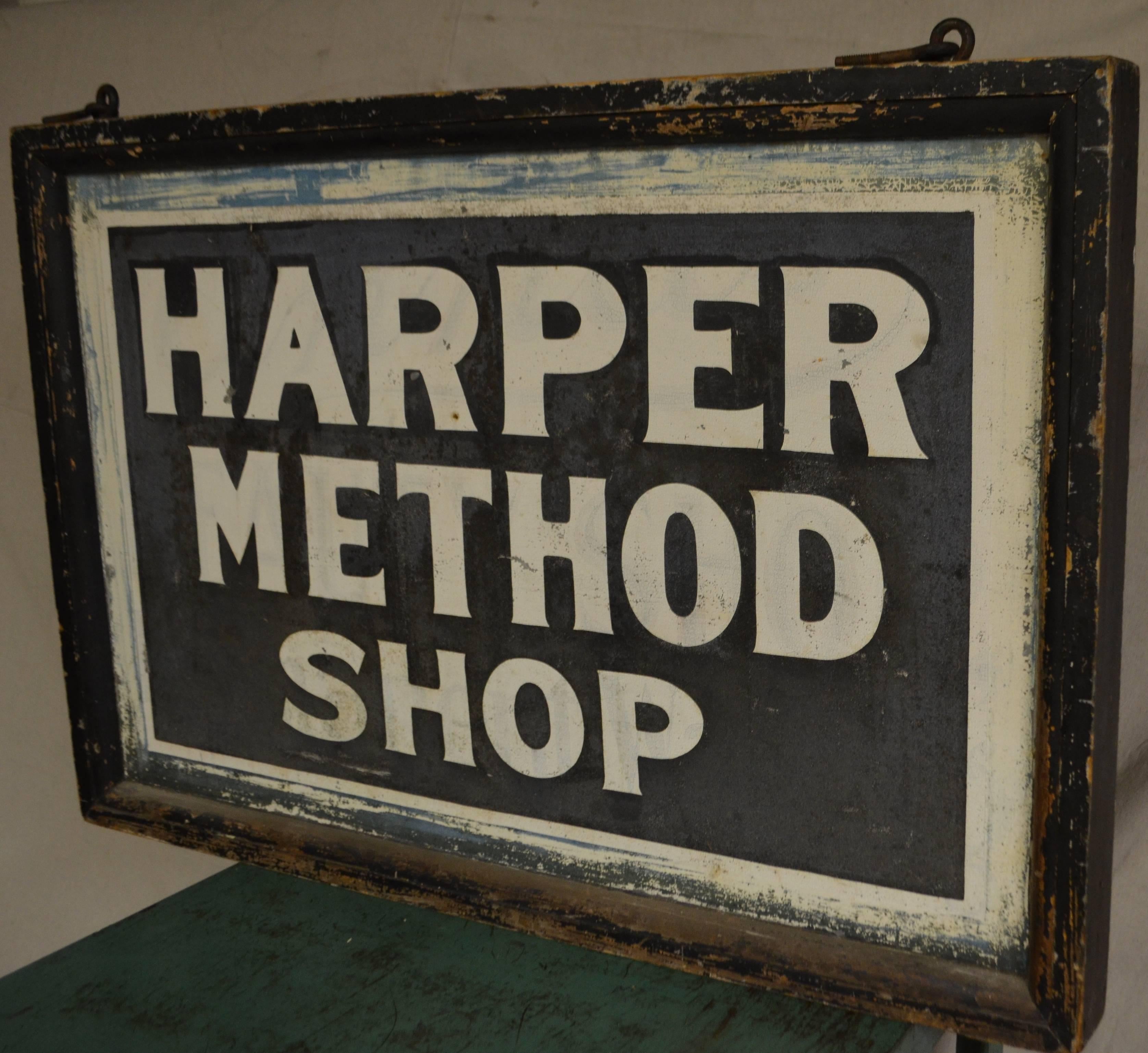 20th Century Two-Sided Sign for Shop Created by Martha Matilda Harper, Pioneer of Franchising