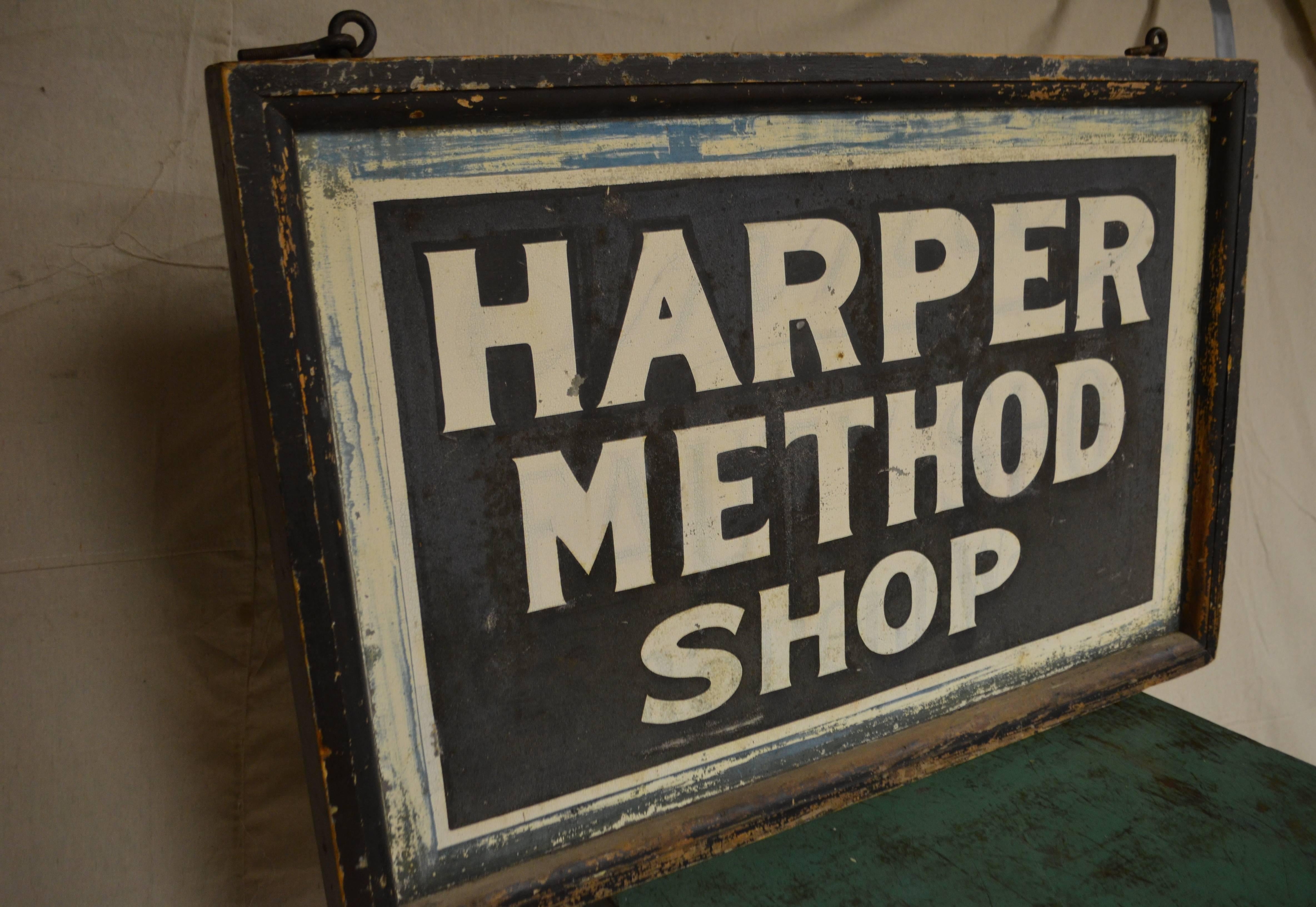 Metal Two-Sided Sign for Shop Created by Martha Matilda Harper, Pioneer of Franchising