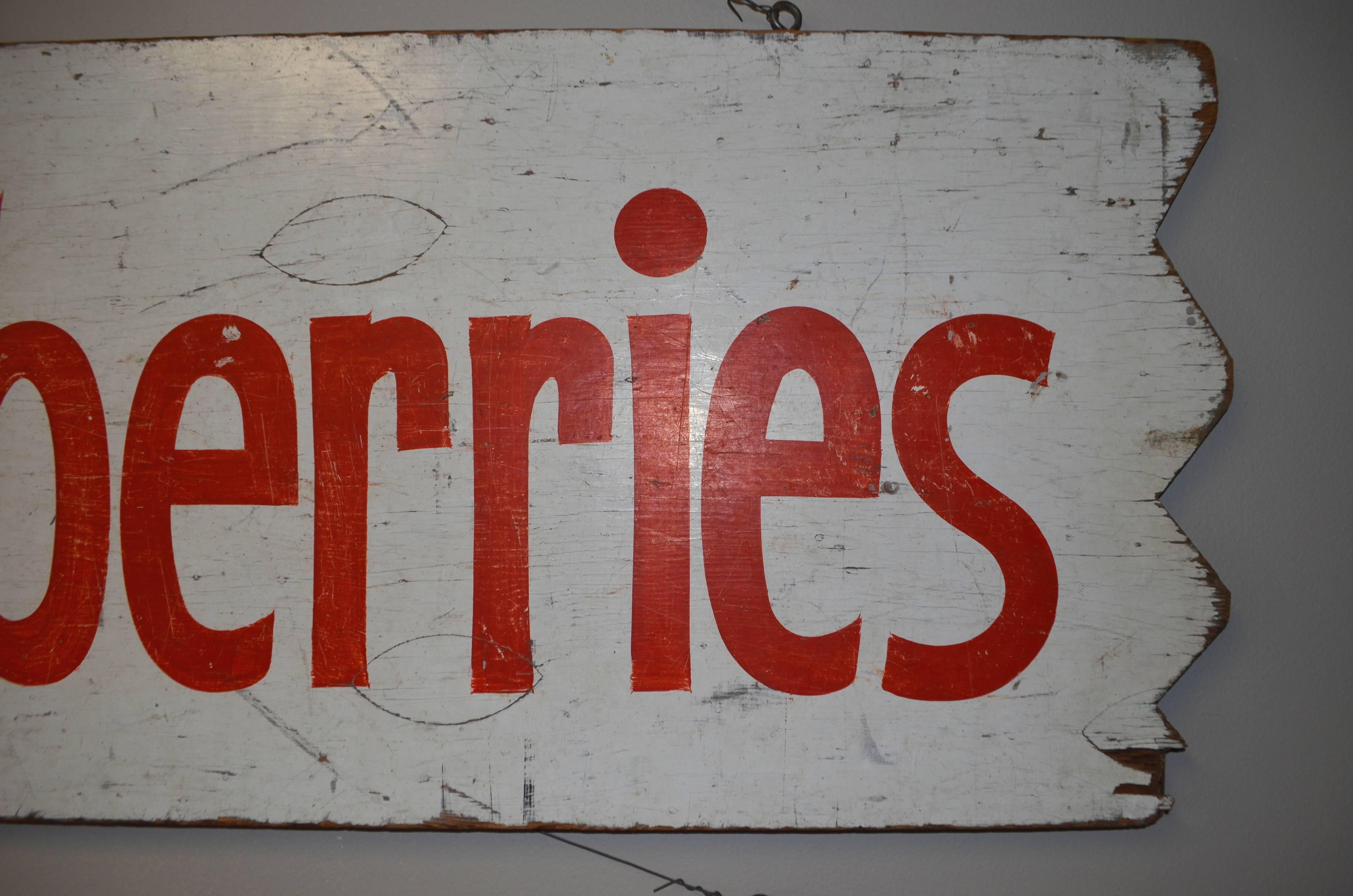 Pair of Farm Produce Signs, Hand-Lettered from the 1950s In Good Condition In Madison, WI
