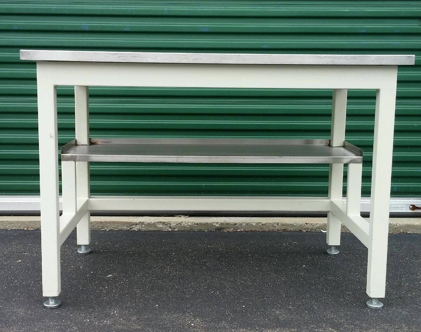 Lab Work Table Desk of Stainless Steel from Science Classroom In Excellent Condition In Madison, WI