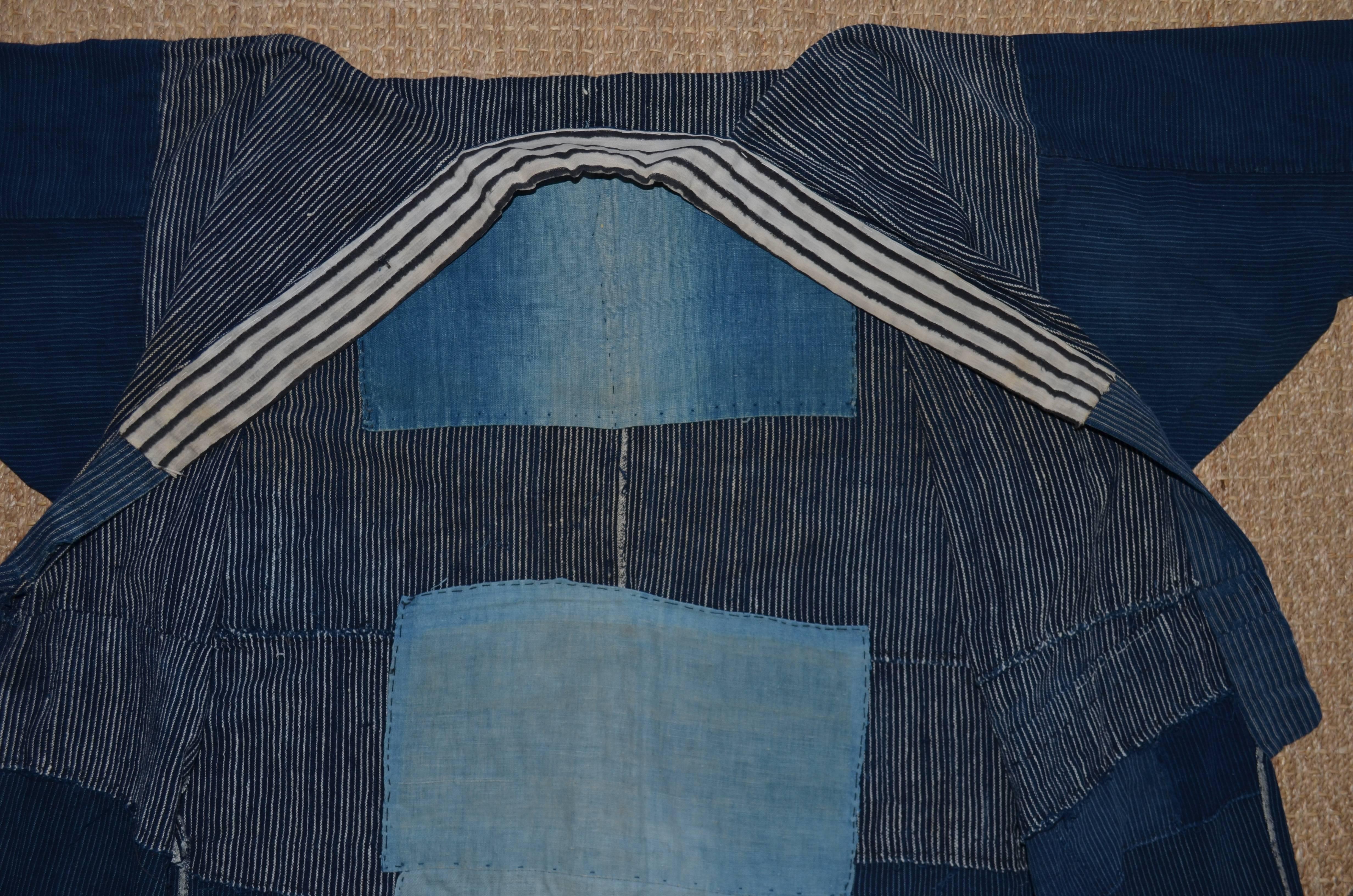 20th Century Japanese Boro Denim Farmer's Jacket Kimono 