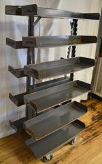 Industrial A-Frame Storage Unit on Wheels with Adjustable Steel Shelves