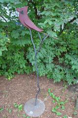 Garden Sculpture Cardinal by Visionary Metal Sculptor, Ellis Nelson