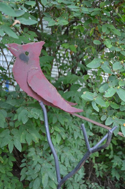 Garden Sculpture Cardinal by Visionary Metal Sculptor, Ellis Nelson at